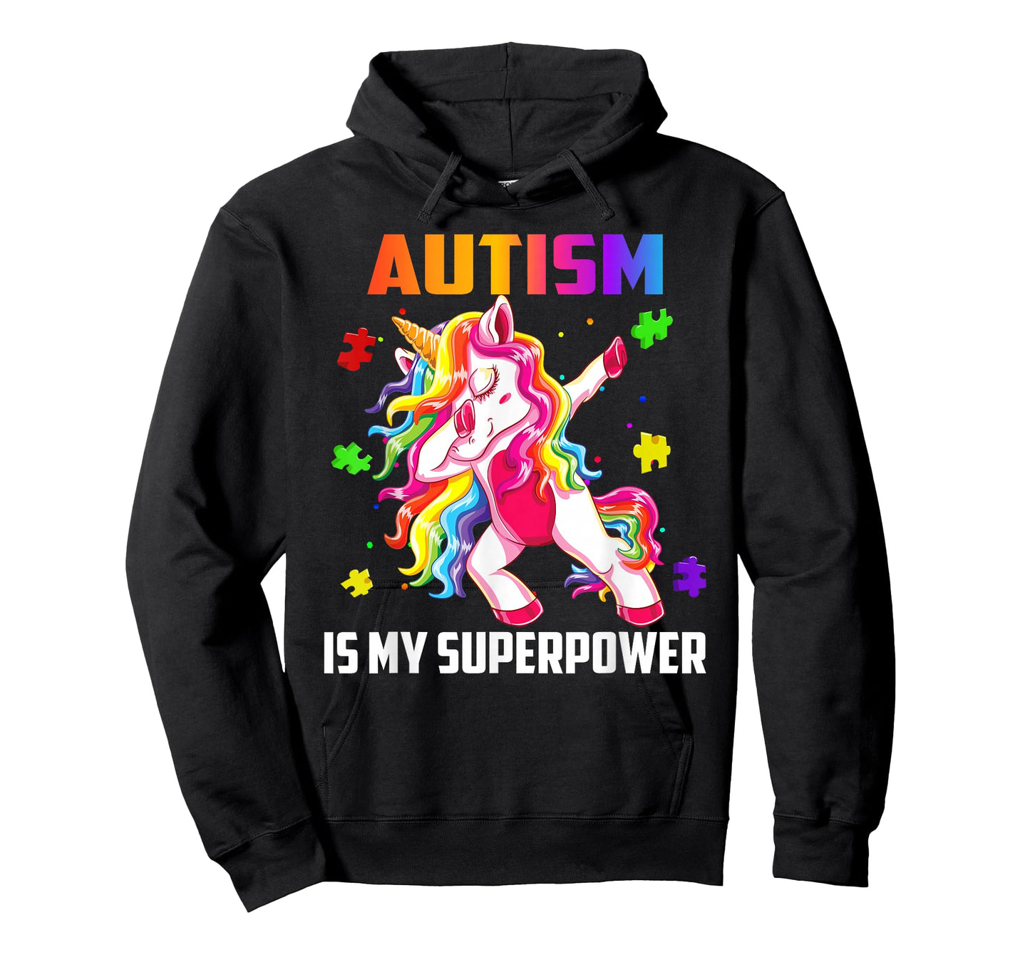 Autism Is My Superpower Dabbing Unicorn Gift Kids Boys Girls T-Shirt