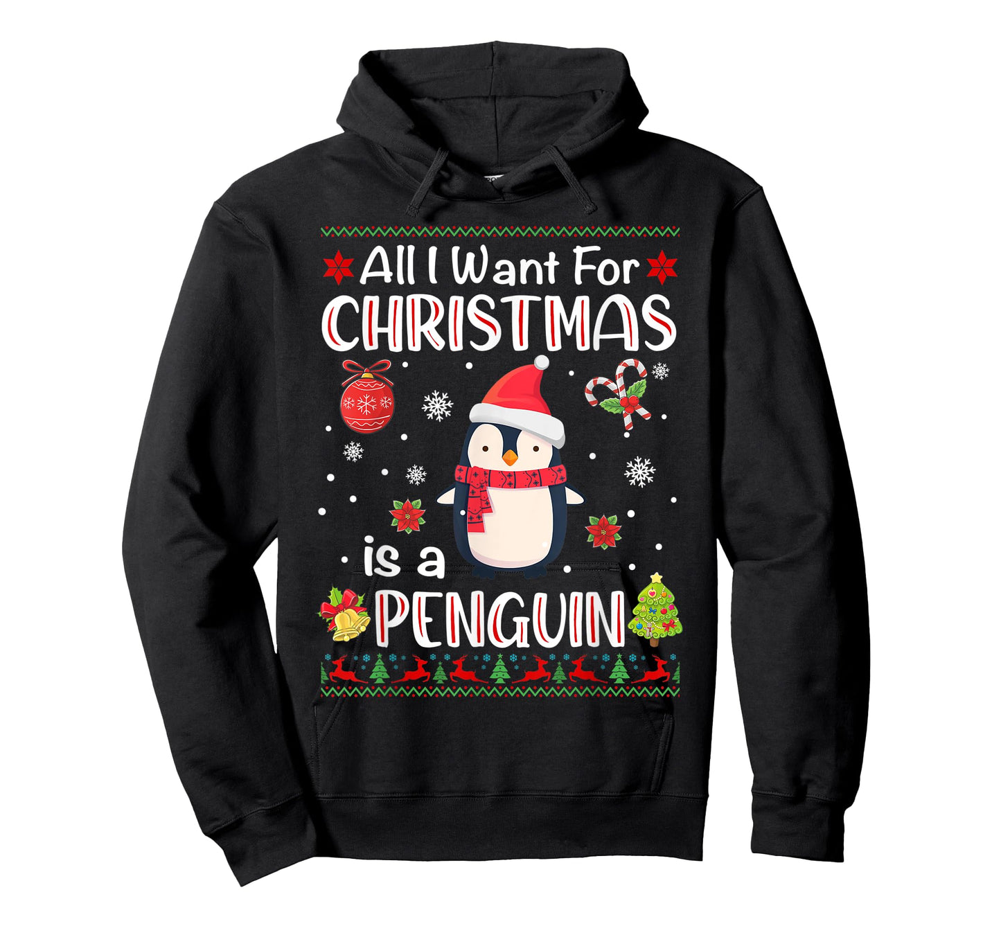 All I Want Is A Penguin For Christmas Ugly Xmas Pajamas T-Shirt