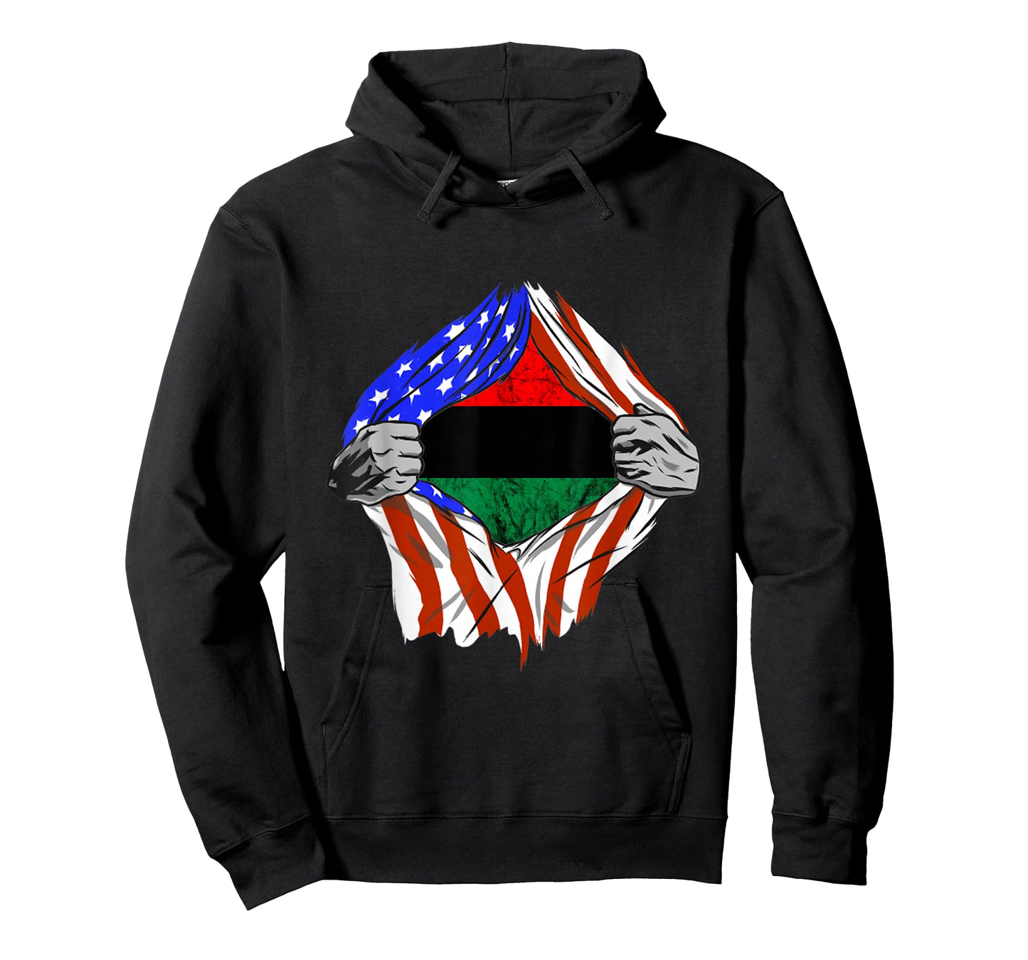 Afro American Breast Pan African Union Flag Afro American T-Shirt
