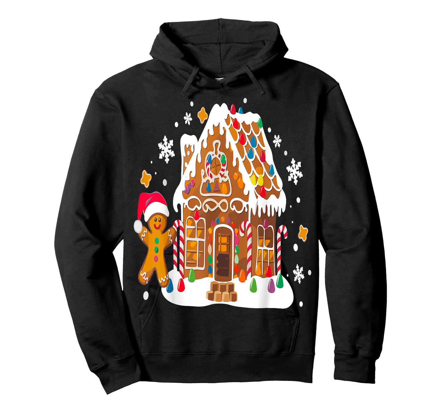 Gingerbread Houses and Snowflakes Sweet Christmas T-Shirt
