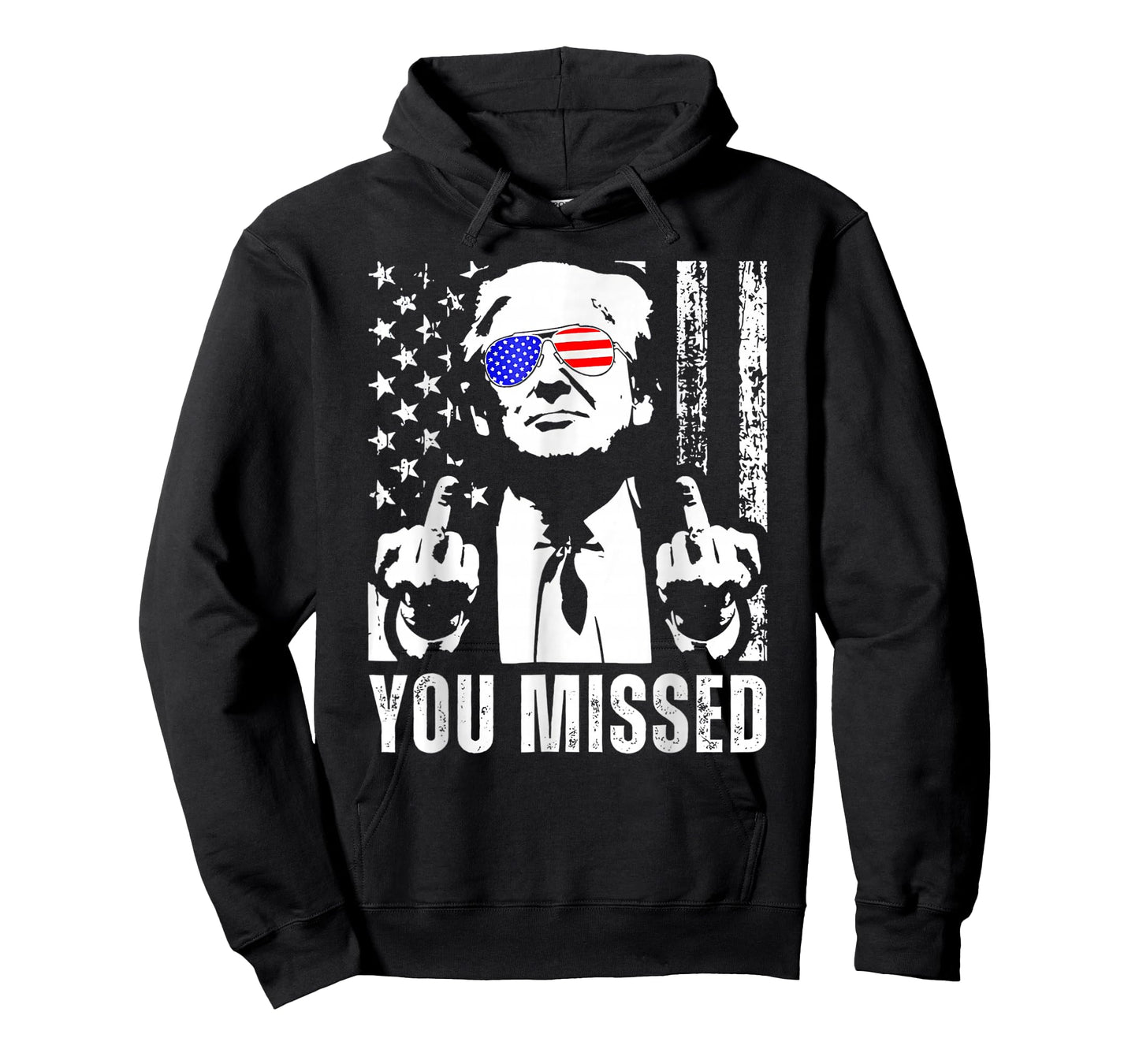 You Missed Trump 2024 US American Flag Funny (Front) T-Shirt