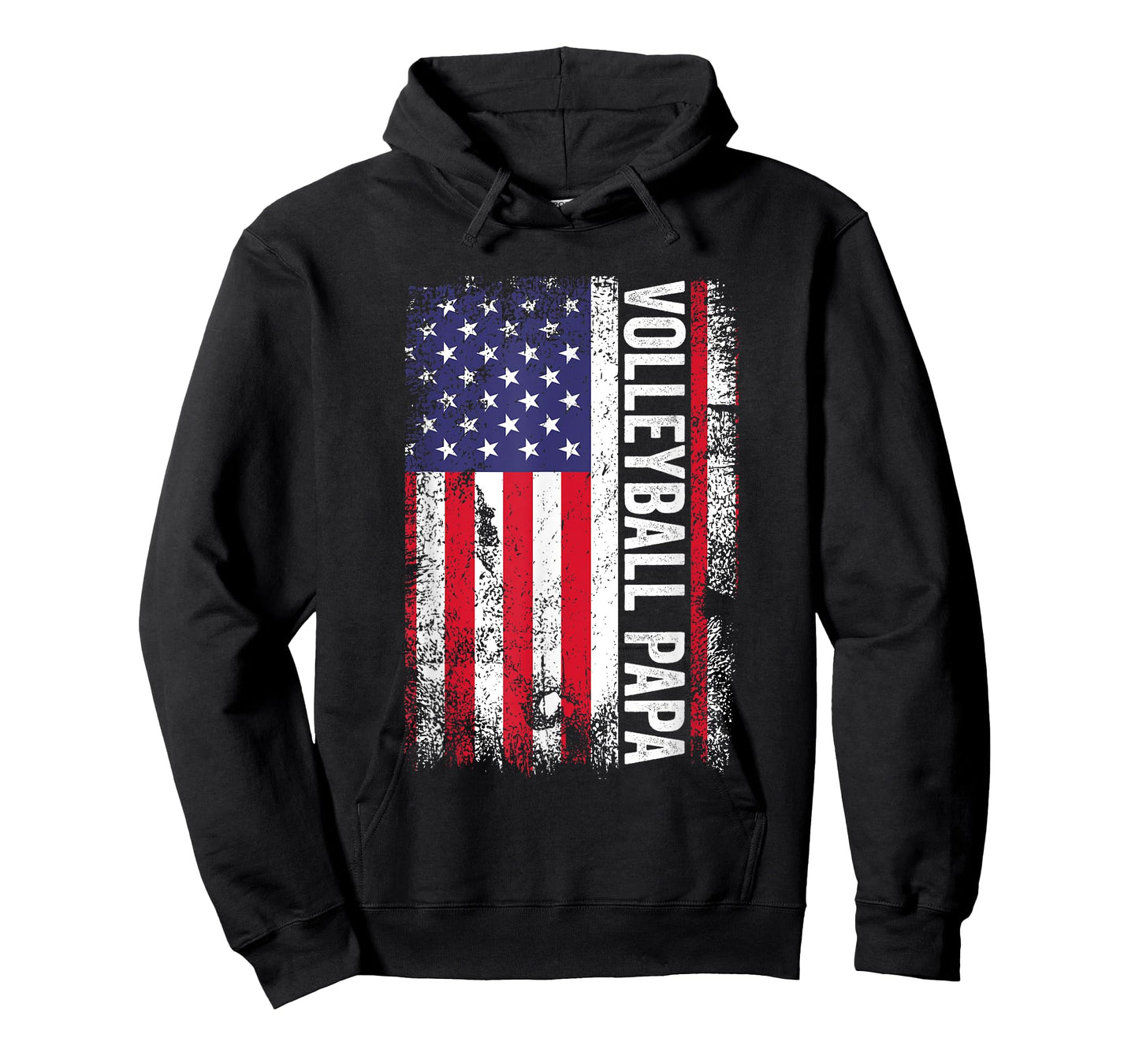 Volleyball Papa American Flag USA Patriotic Women Men T-Shirt