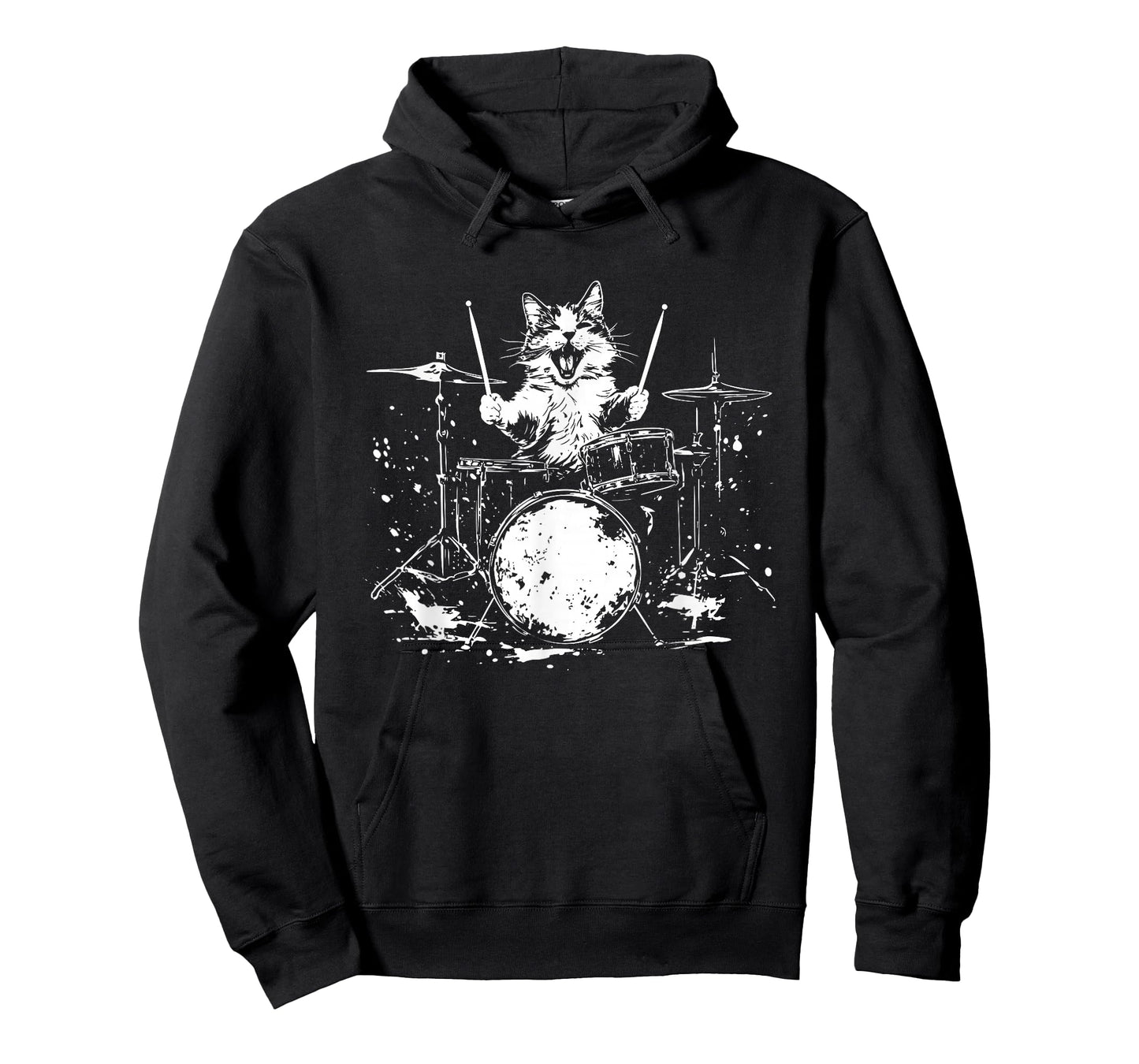 Funny Cat Drummer Drums Drumming Music Lover T-Shirt