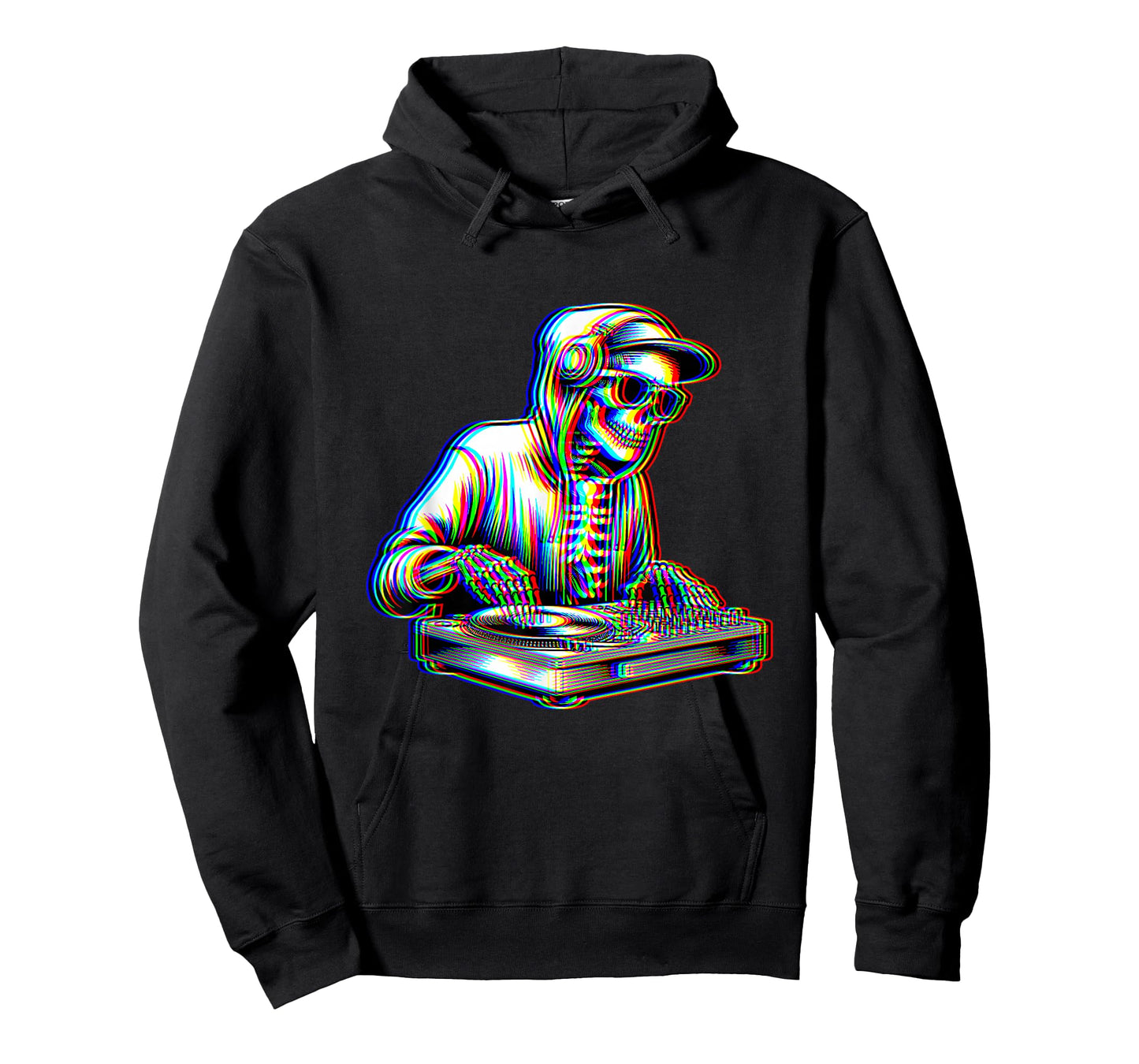 Trippy Skeleton Dj Optical Illusion EDM Rave Festival Music T-Shirt