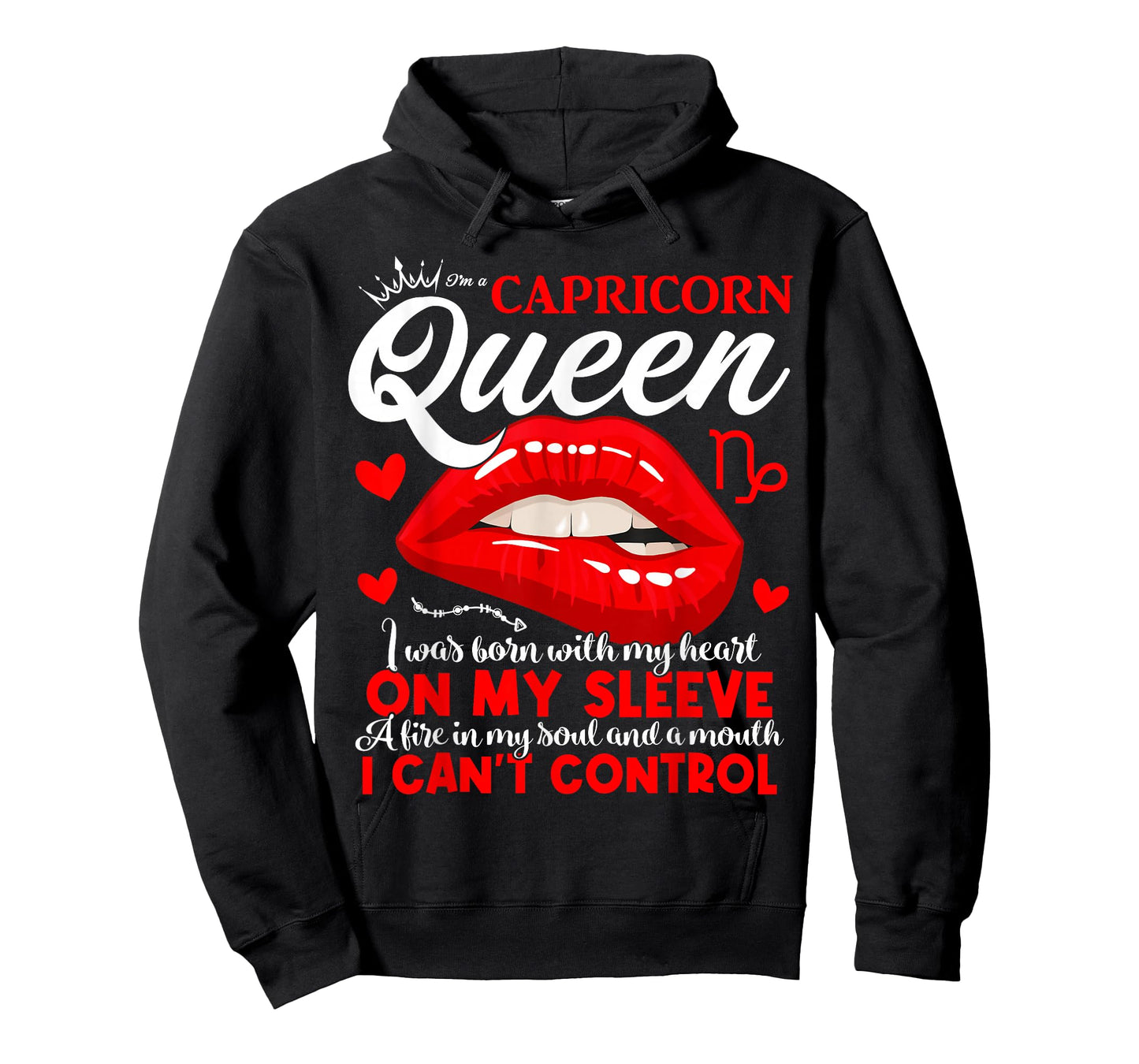 Myassil Capricorn Queen Birthday Zodiac Sign Funny Lips T-Shirt