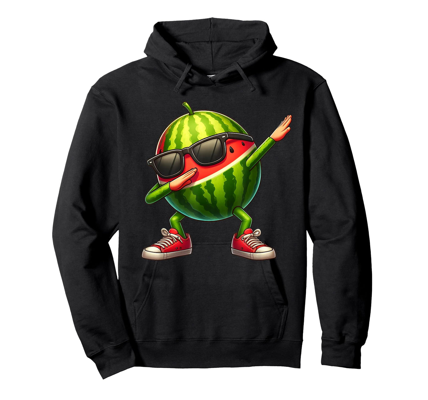 Watermelon Dabbing In Ninja Style Funny Watermelon Graphic T-Shirt