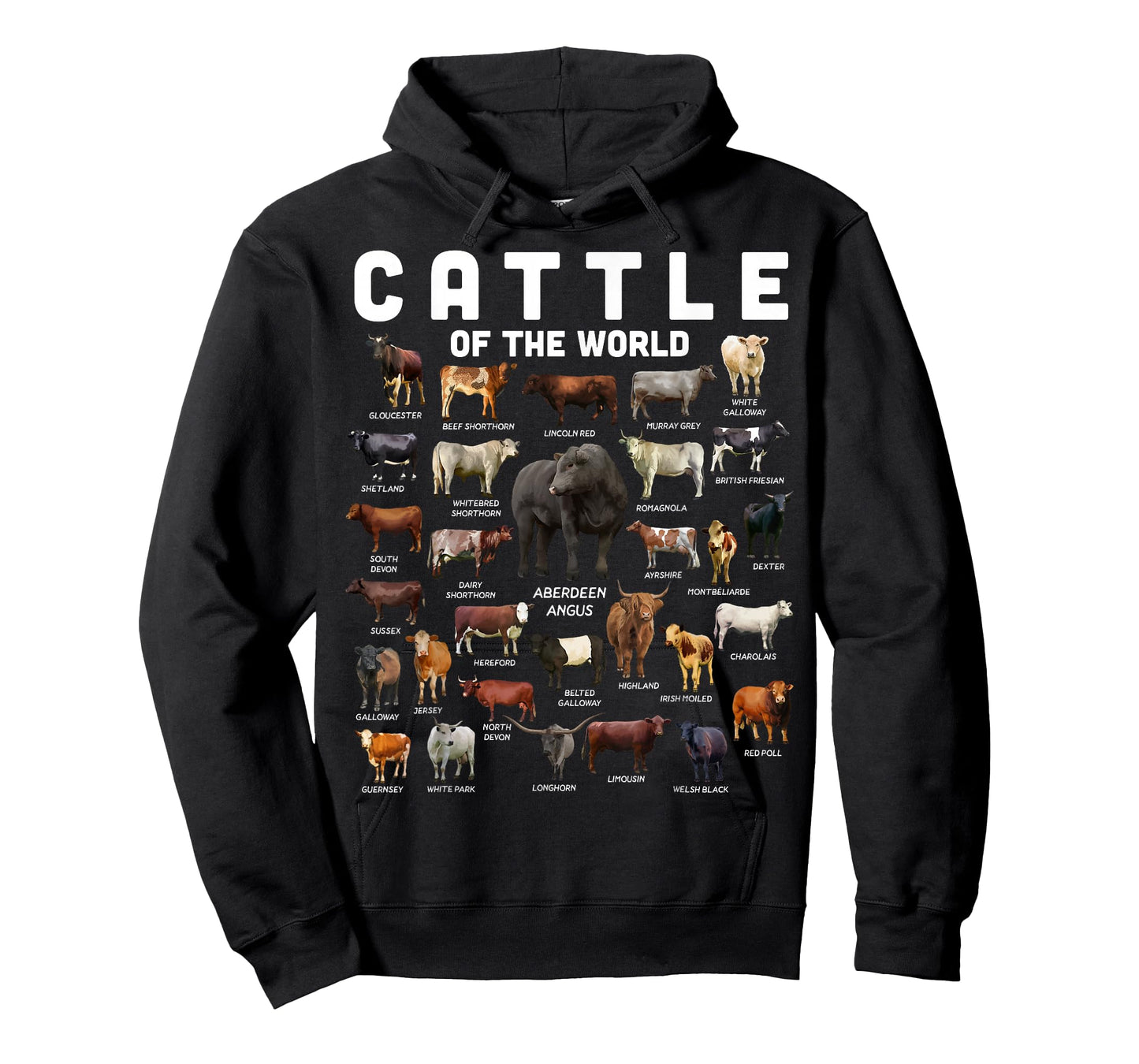 Cow Shirt Cattle Of The World Types Of Cows Funny Farmer T-Shirt