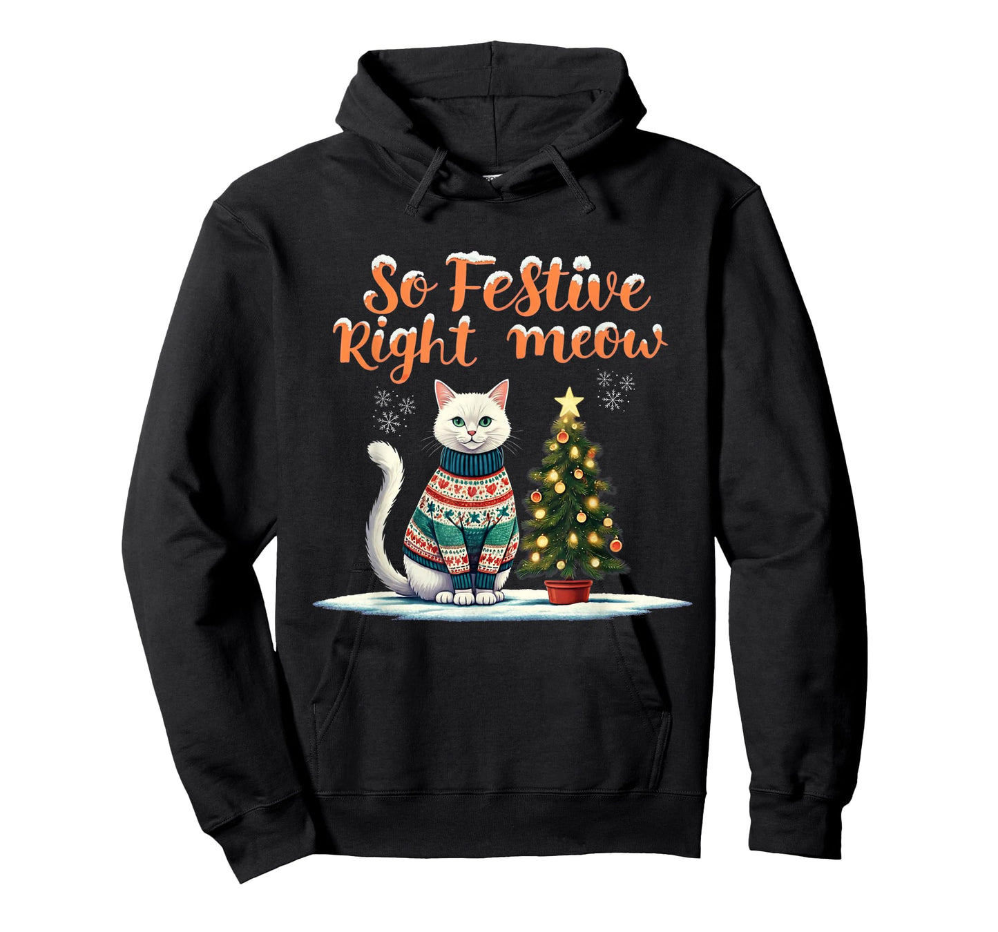 So Festive Right Meow Funny Cat Christmas Santa Holiday T-Shirt