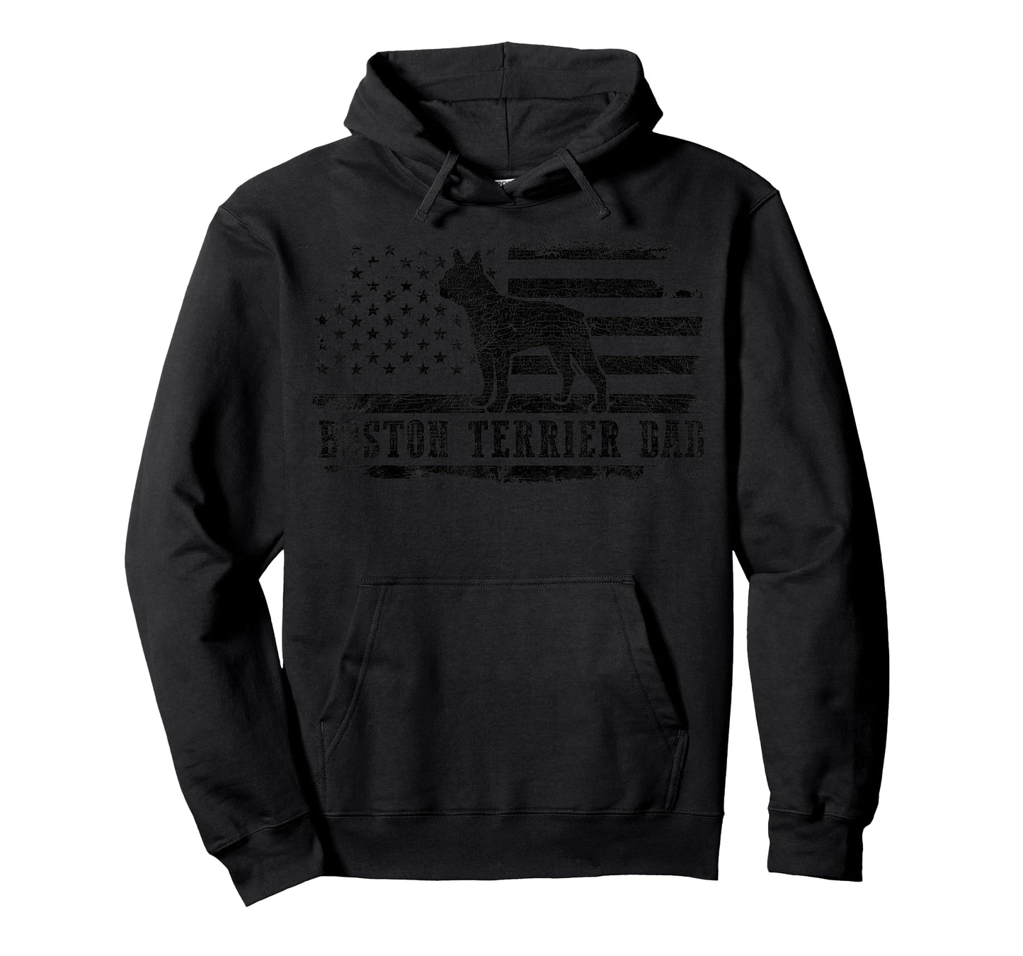 Boston Terrier Dad Distressed American Flag Patriotic Dog T-Shirt