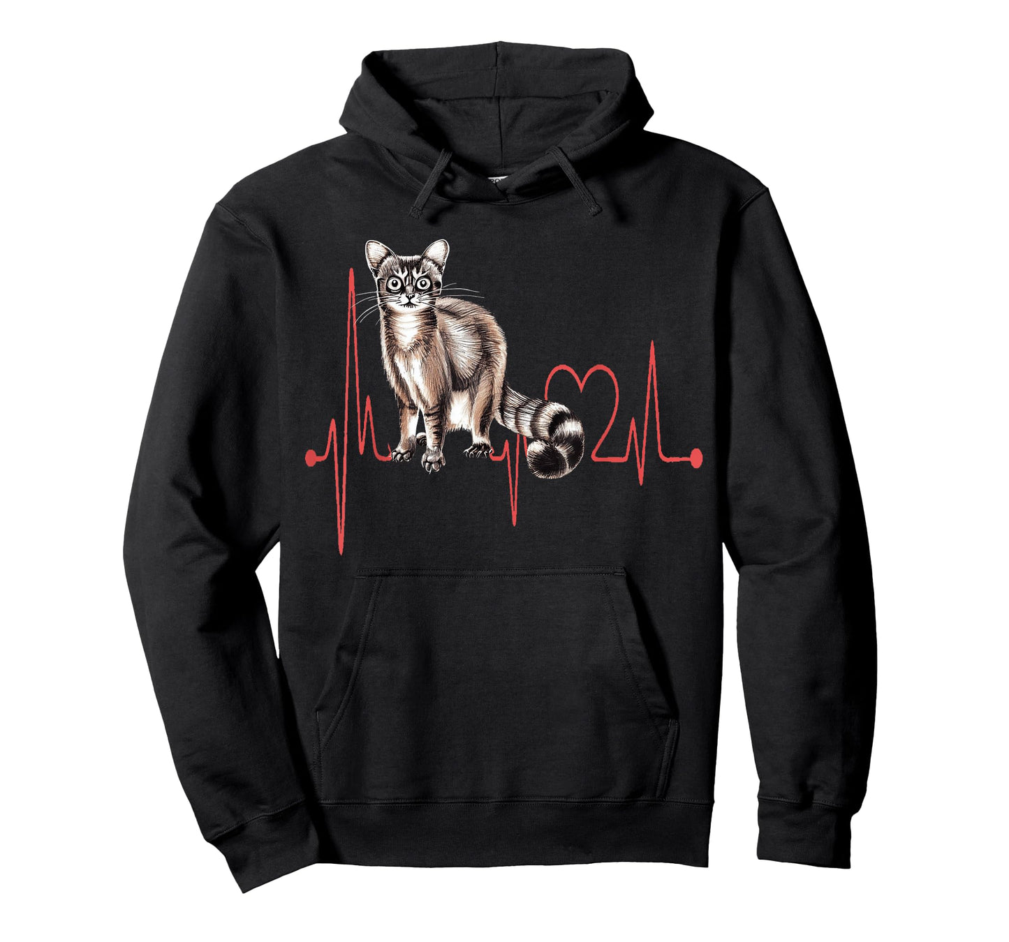 American Ringtail Cat Heartbeat EKG Funny I Love My Cat T-Shirt