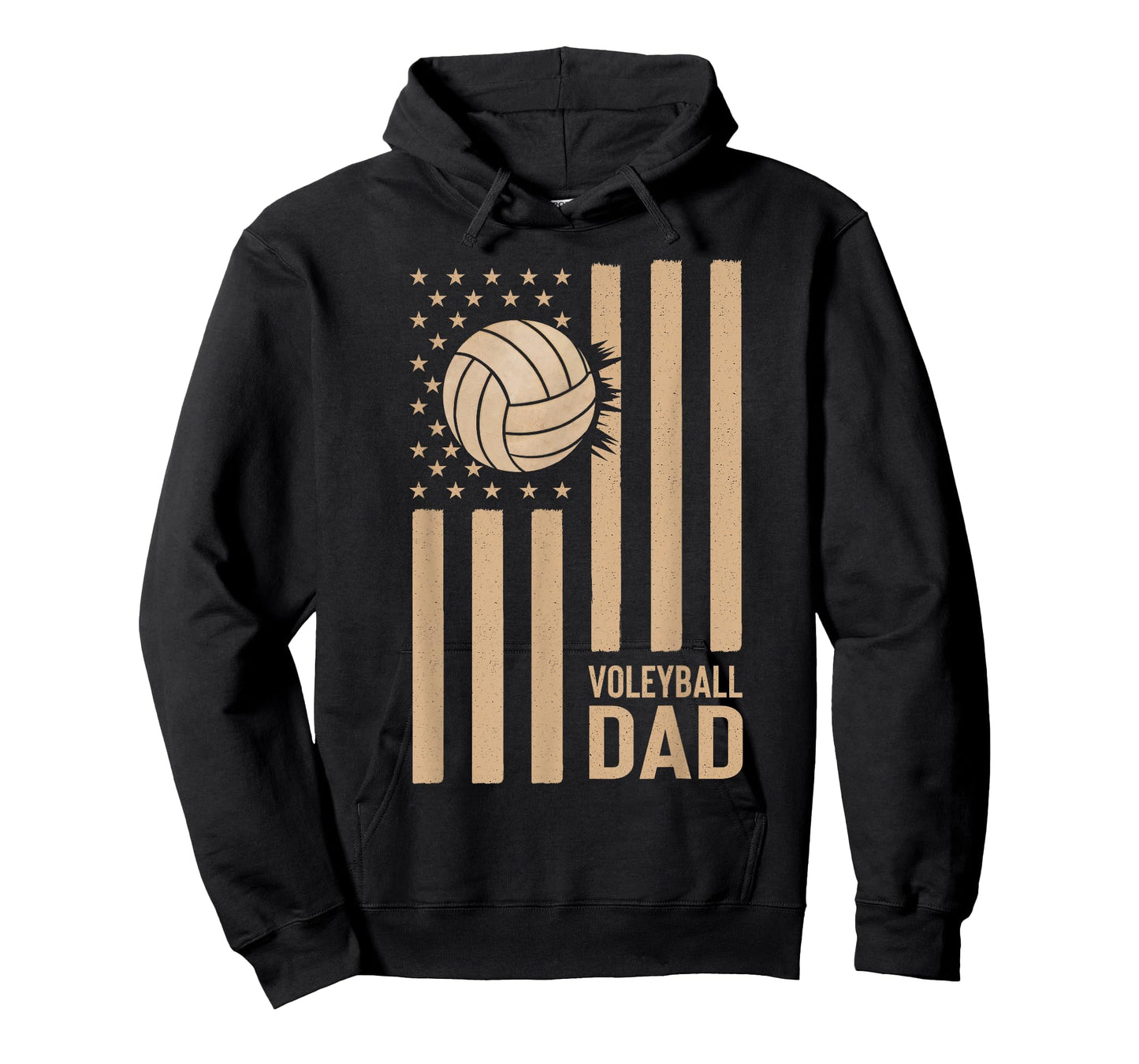 Vintage Volleyball Dad USA Flag Retro Fathers Day Daddy Men T-Shirt