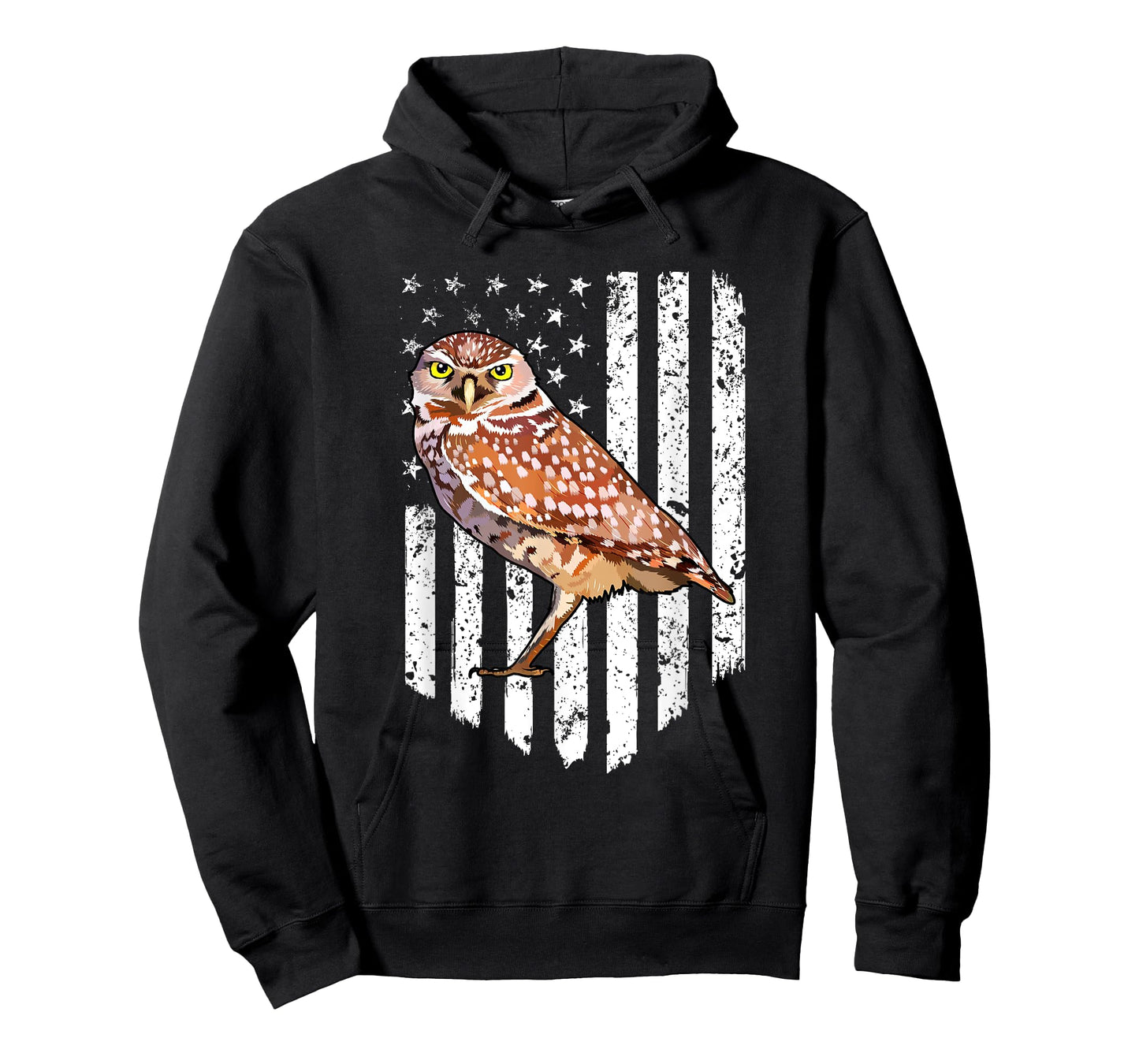 White American Flag Burrowing Owl Bird 4th Of July Women Men T-Shirt