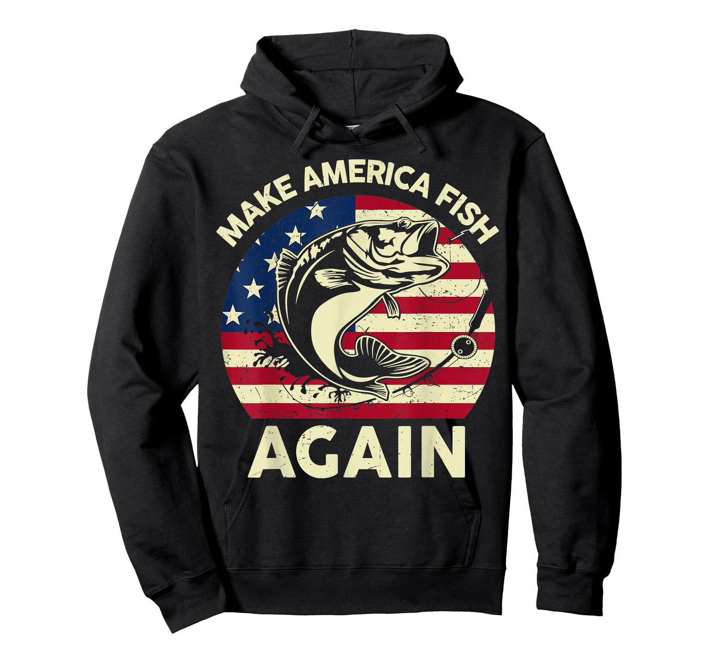 Mens Make America Fishing Again Shirt 4th of July Funny Bass Fish T-Shirt