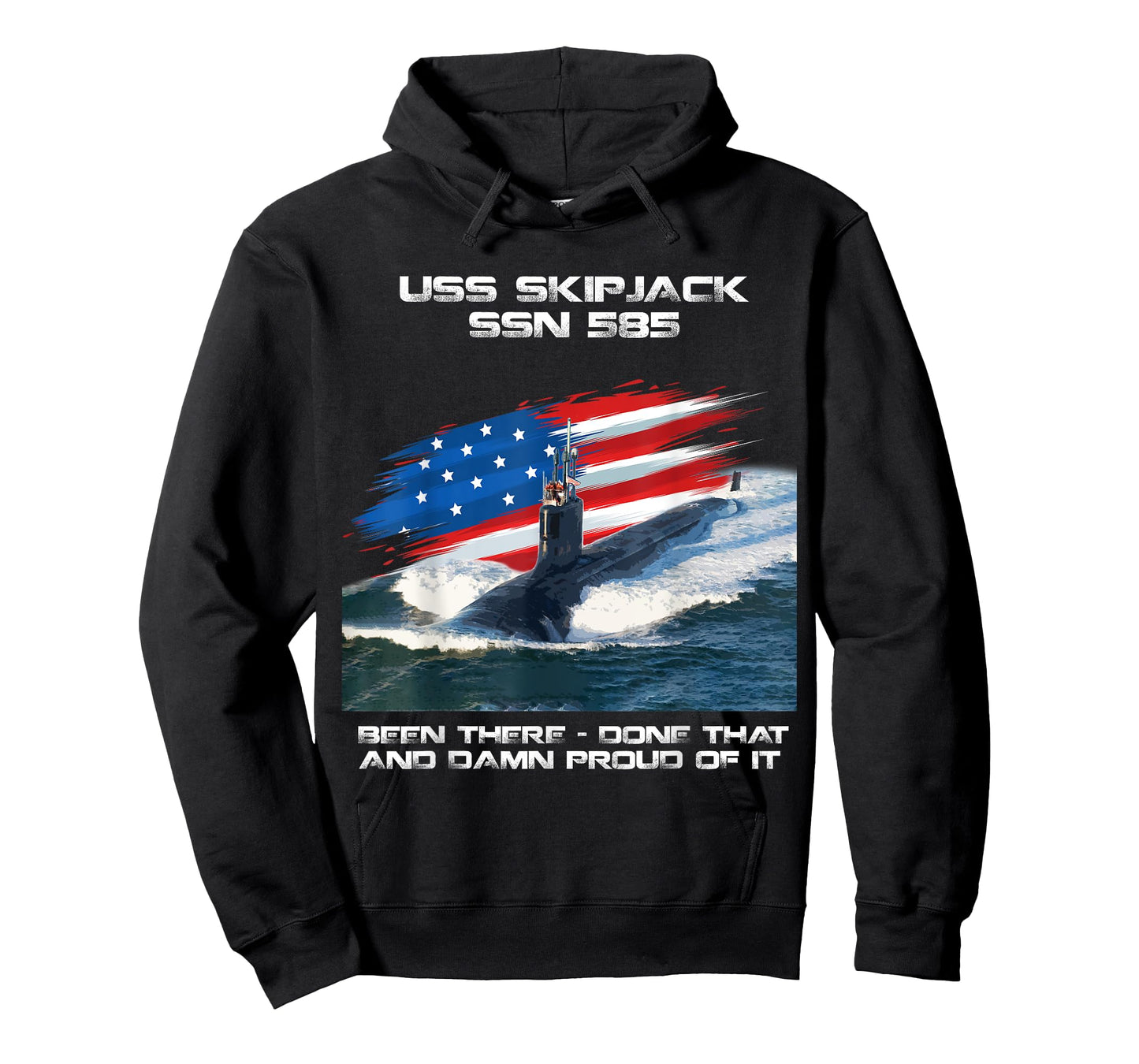 USS Skipjack SSN-585 American Flag Submarine Veteran Xmas T-Shirt for Women Men