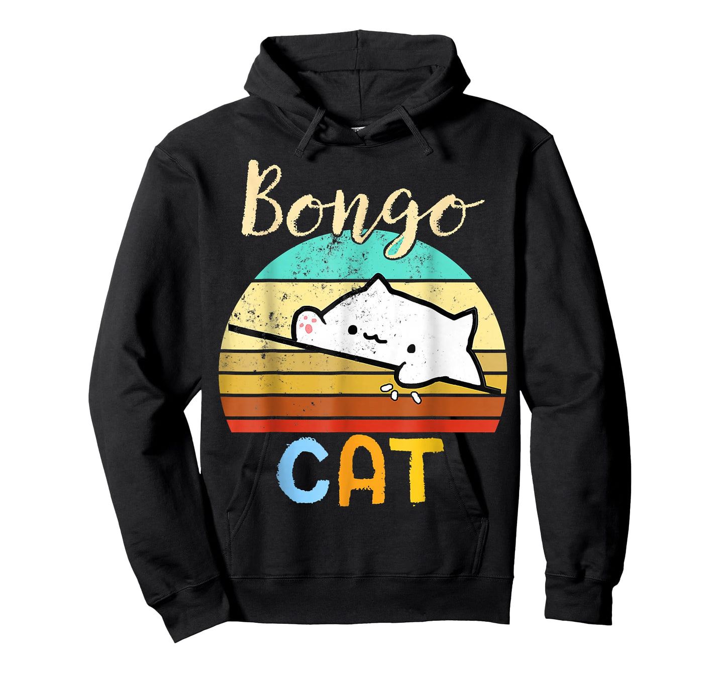 vintage sunset Bongo Cat cute Gamer meme gift T-Shirt