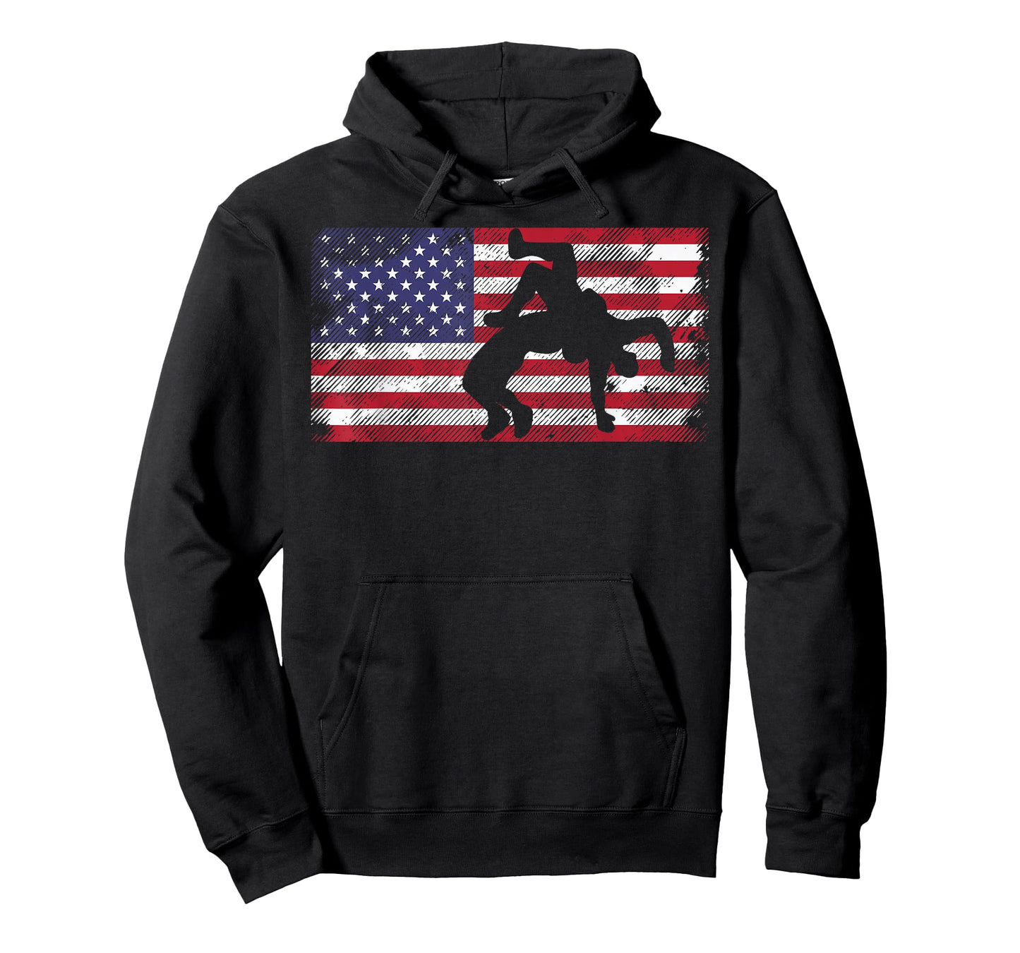 Distressed American Flag Wrestling Wrestler Women Men Kids T-Shirt