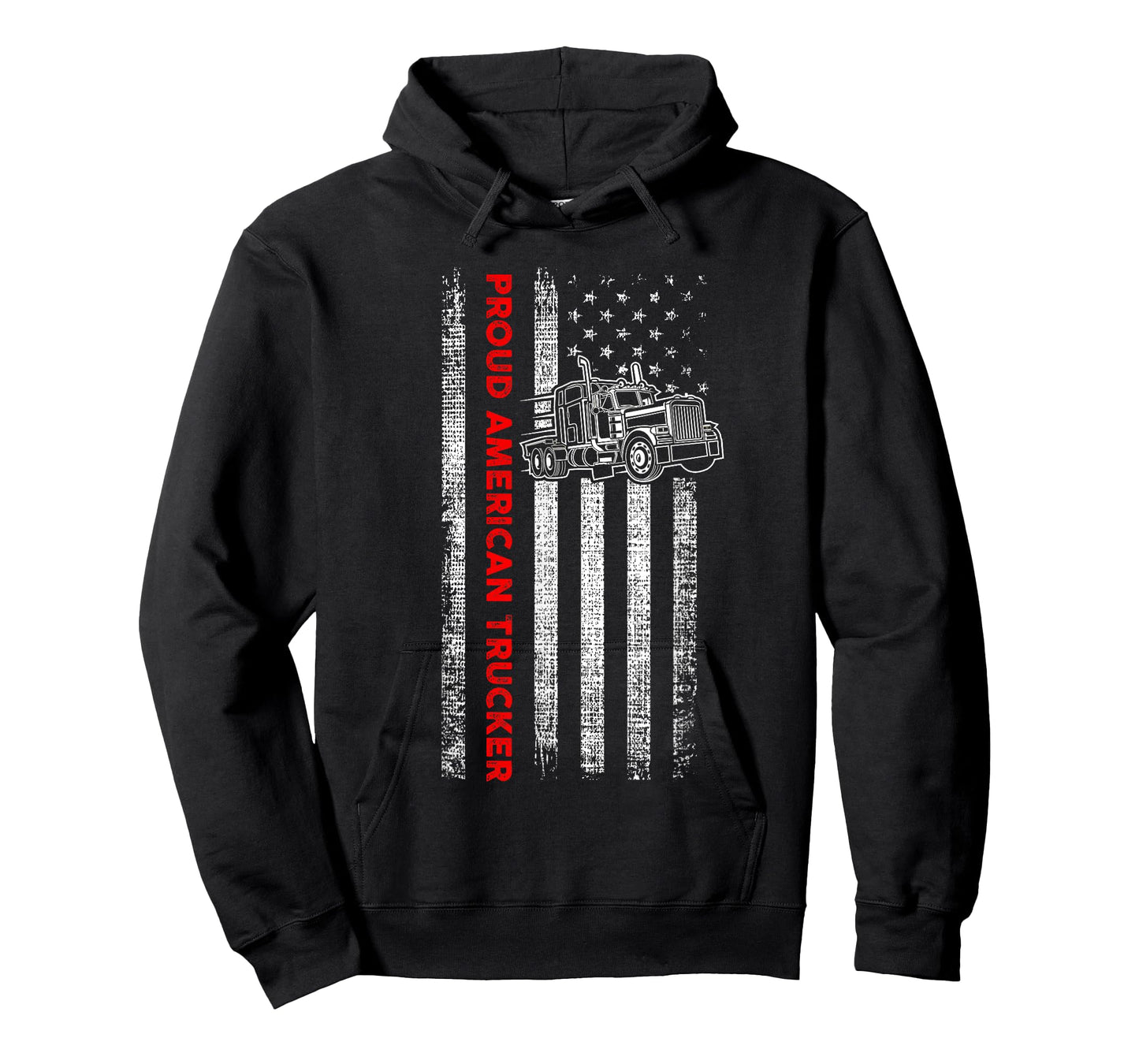 Proud American Trucker - Patriotic Driver - American Flag T-Shirt