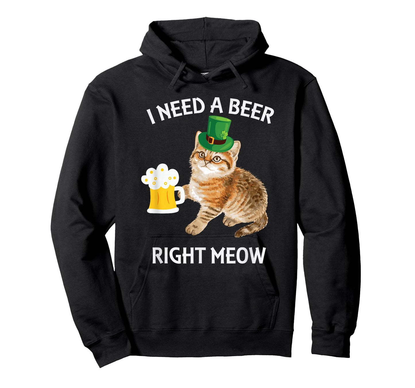 Funny Irish Beer Cat St Patricks Day Drinking with Hat T-Shirt