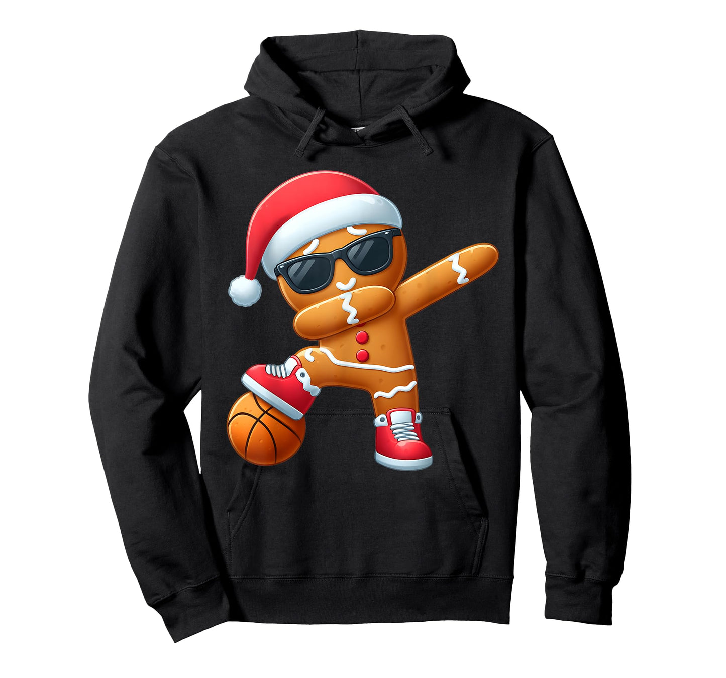 Christmas Dabbing Gingerbread Santa Hat Basketball Pajama T-Shirt