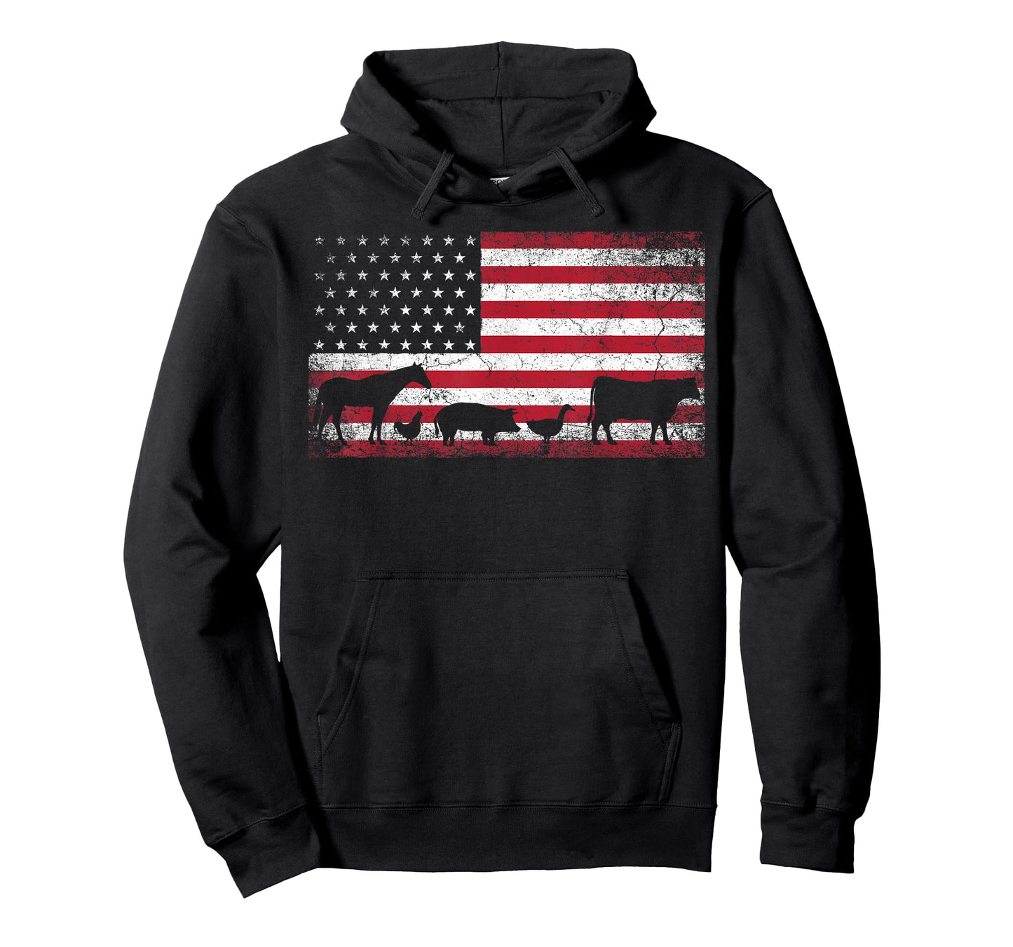 American Flag 4th of July Chicken Horse Cow Pig Farm Gift T-Shirt