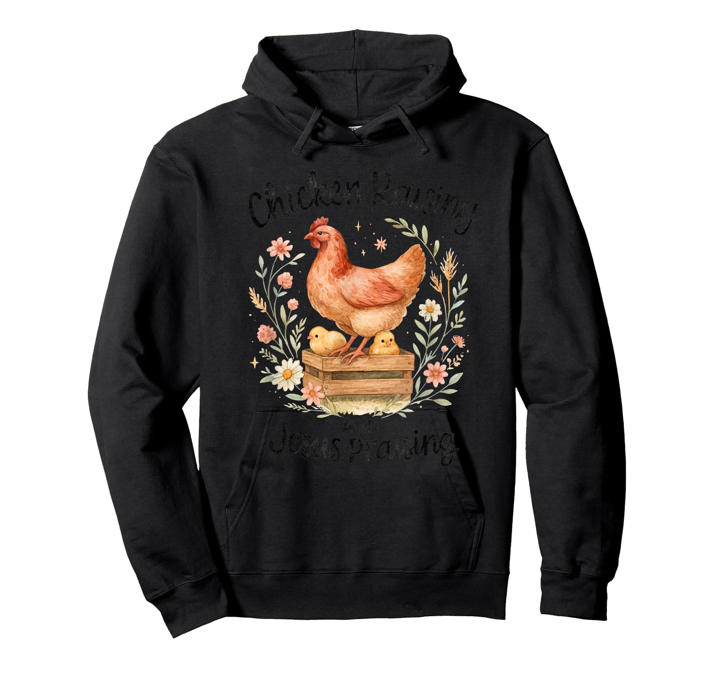 Chicken Raising and Jesus Praising Farmhouse Watercolor T-Shirt