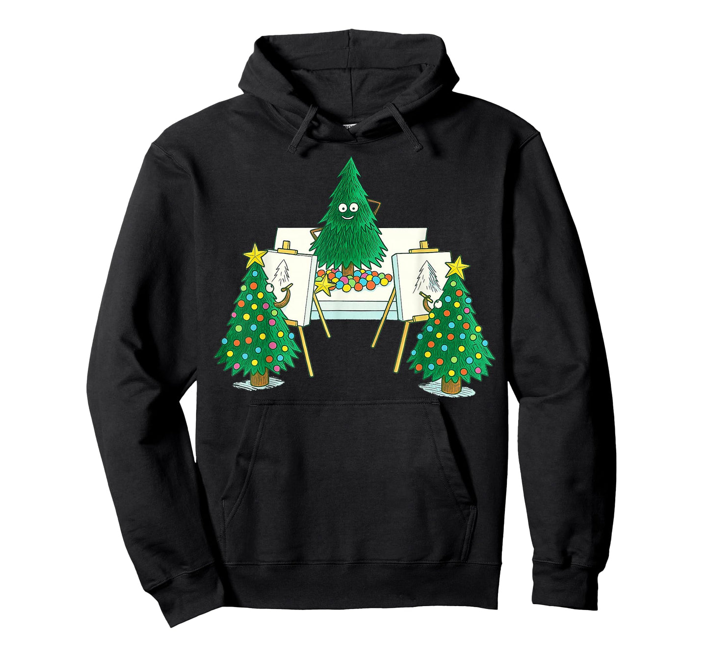 Funny Christmas Art Teacher Christmas Tree Drawing Class Hum T-Shirt