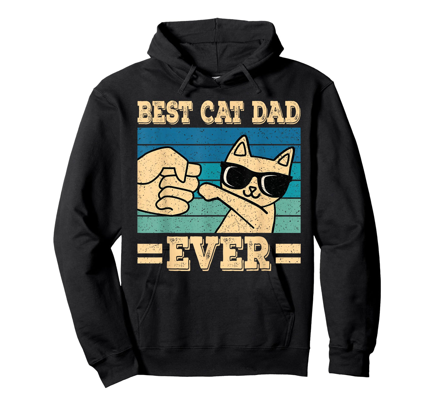 Best Cat Dad Ever Vintage Funny Cat Lover Retro Men T-Shirt