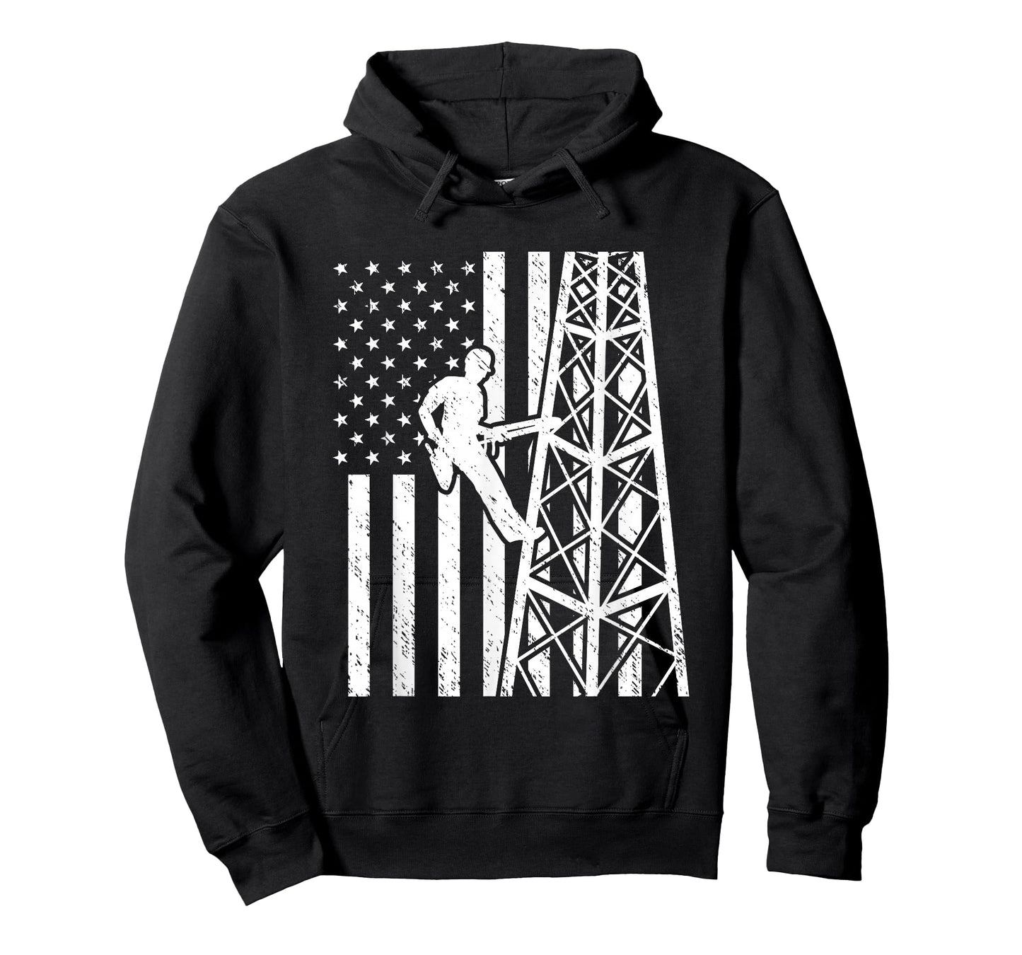 Tower Climber American Flag Cell Tower Towers Worker Women Kids Men T-Shirt