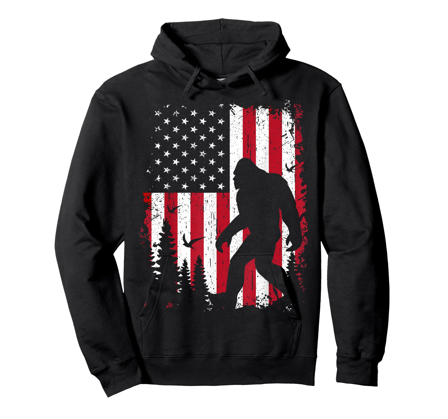 Bigfoot 4th of July American USA Flag Patriotic T-Shirt