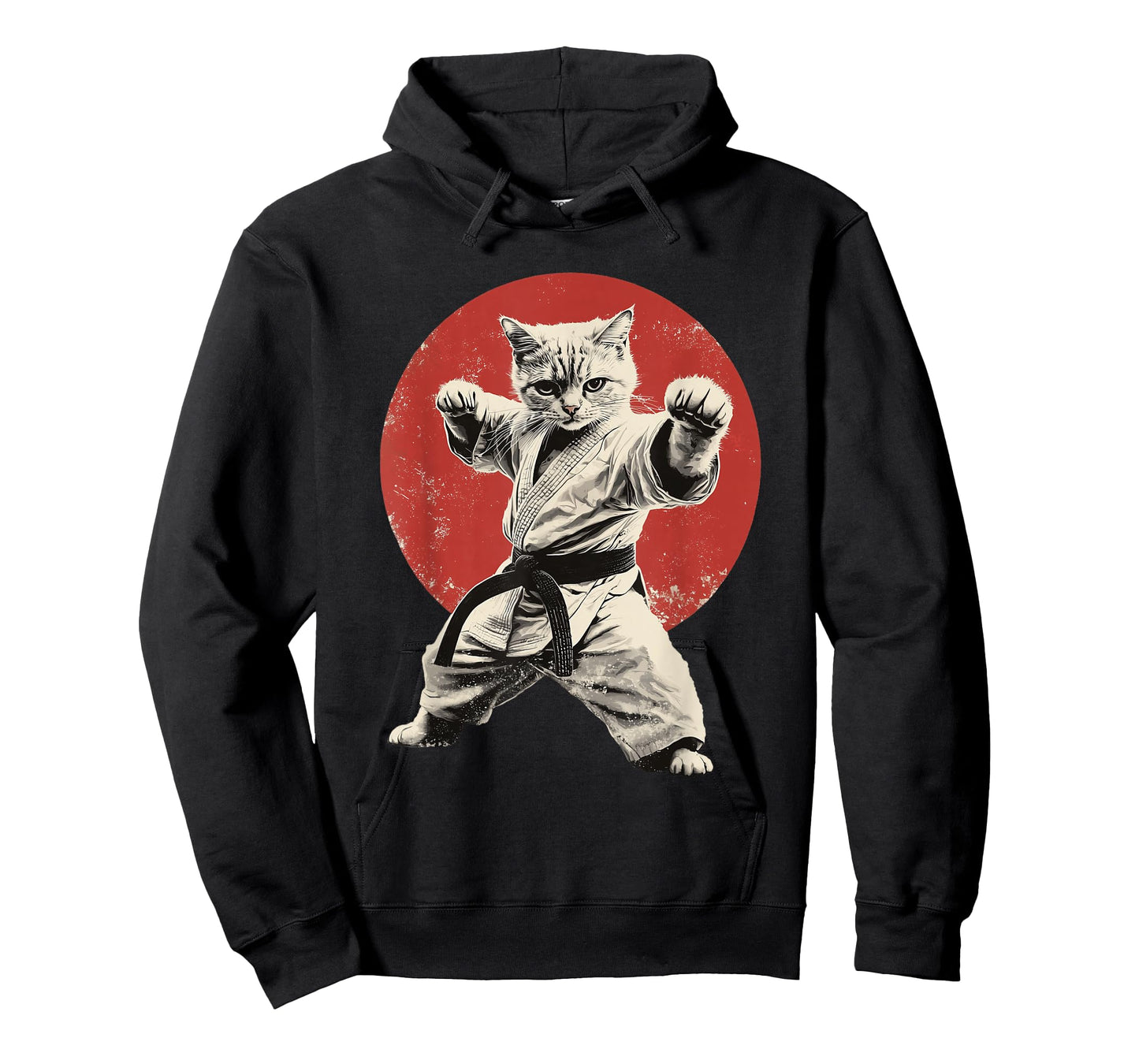 Cat Karate Judo Japan Japanese Flag Funny Graphic T-Shirt