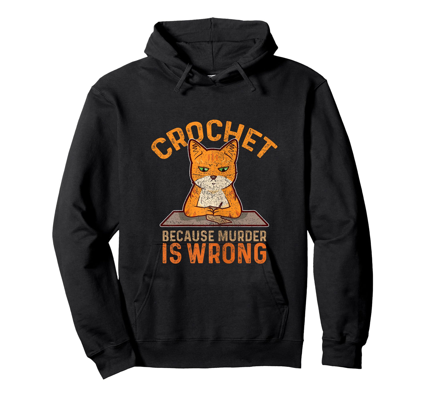 Crochet Because Murder is Wrong Crochet Knitting Funny Cat Women T-Shirt
