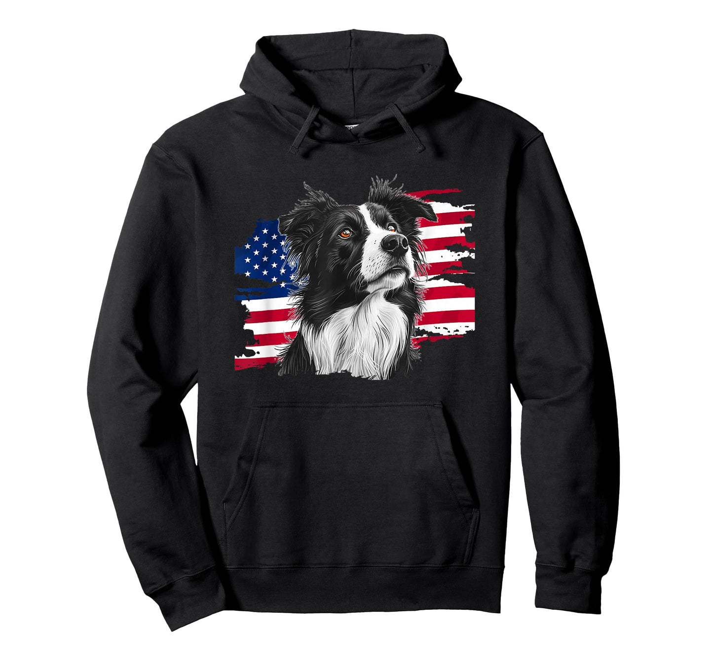 Patriotic USA Flag July 4th Independence Border Collie Lover T-Shirt