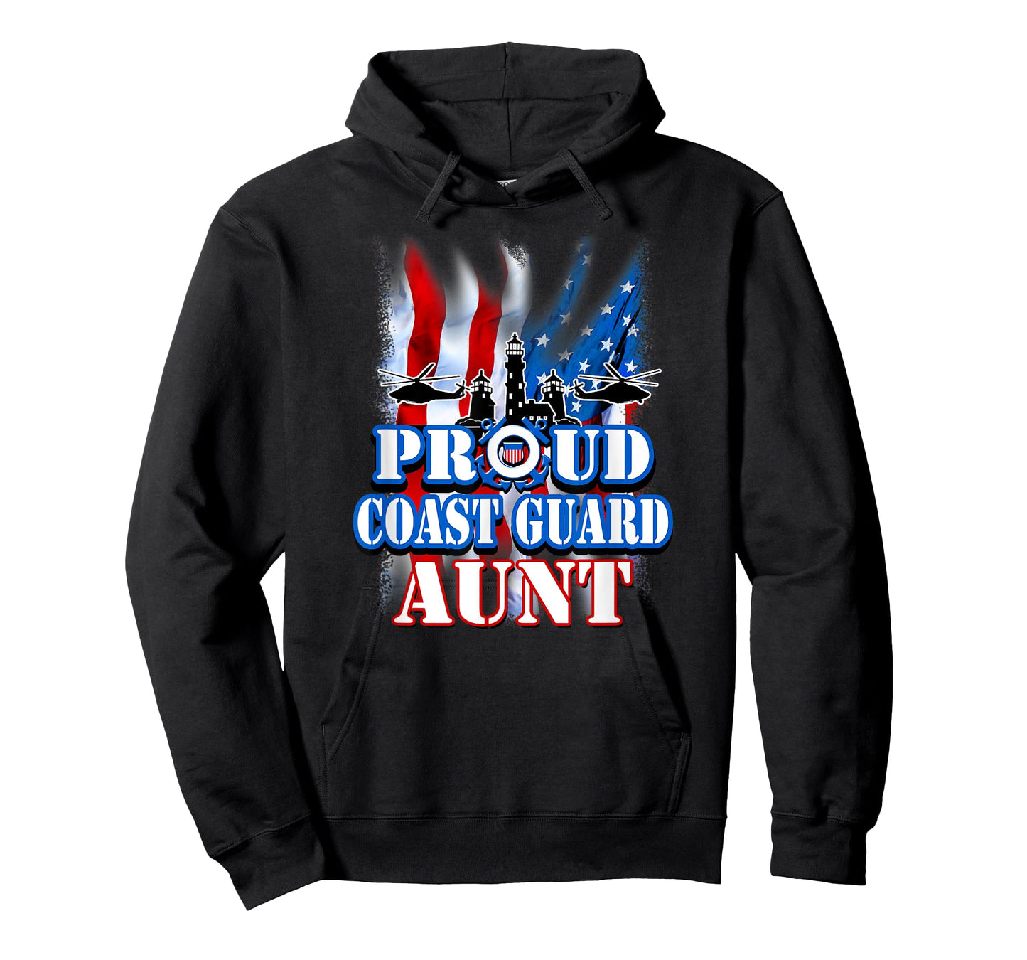 Coast Guard Aunt Shirt USA Flag Military T-Shirt Women