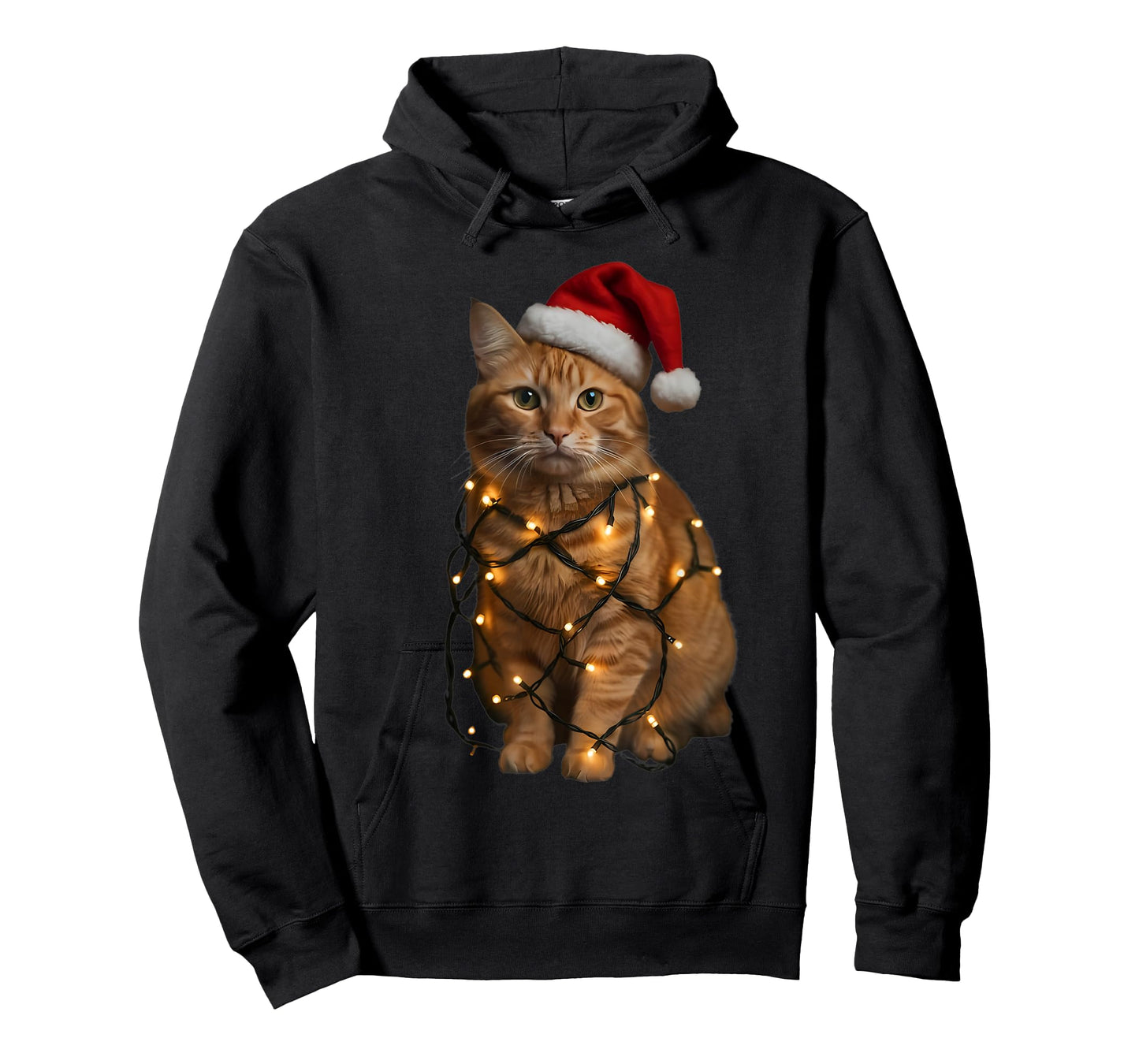 Orange Tabby Cat Christmas Lights Funny Santa Holiday Cats T-Shirt