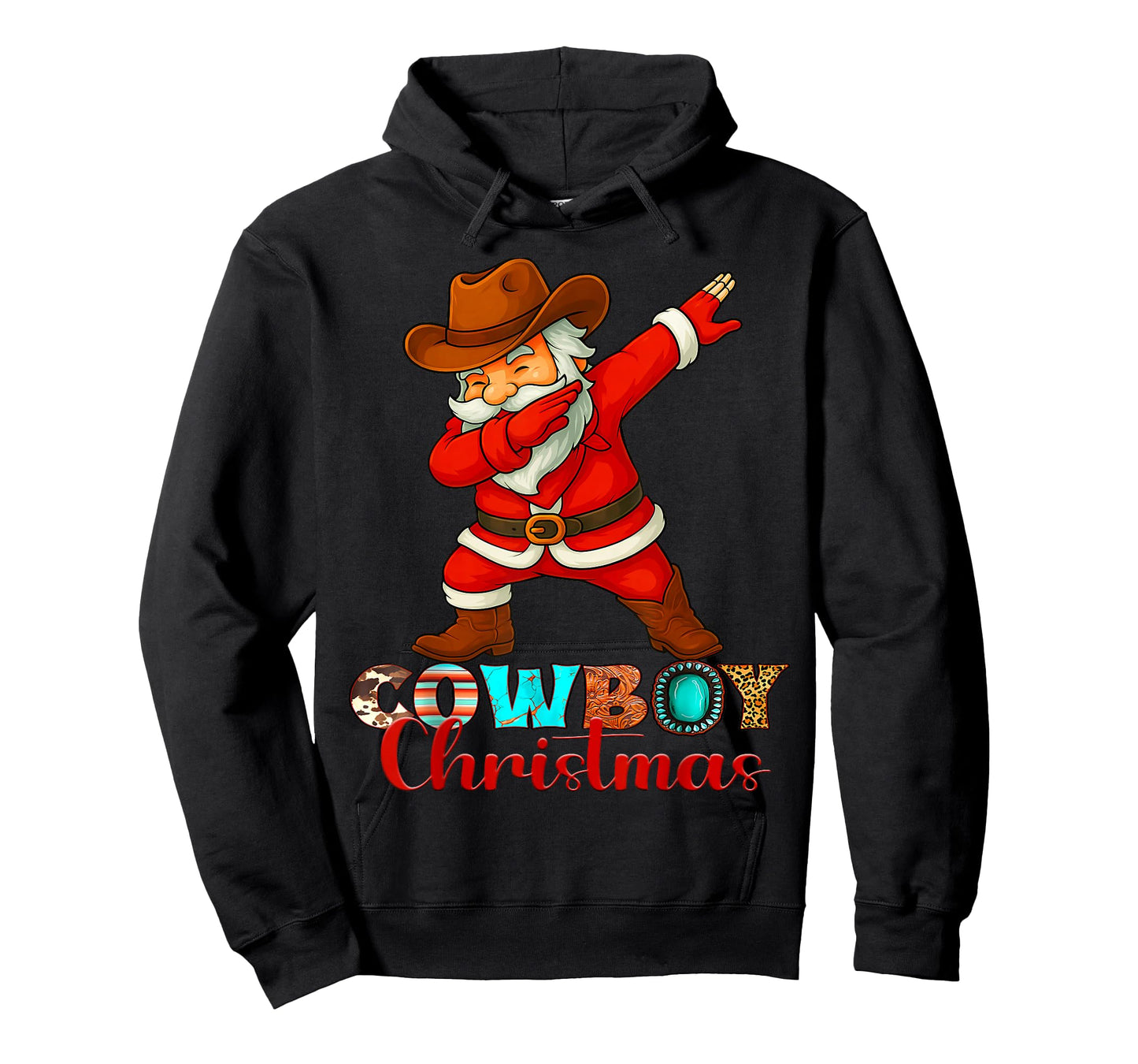 Cowboy Christmas Santa Dabbing Xmas Men Women Kids Outfit T-Shirt
