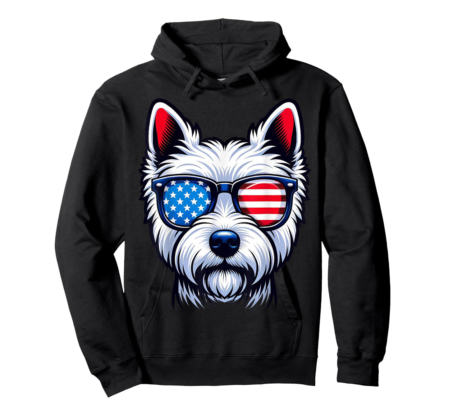 West Highland Terrier Patriotic American Flag USA Westie T-Shirt