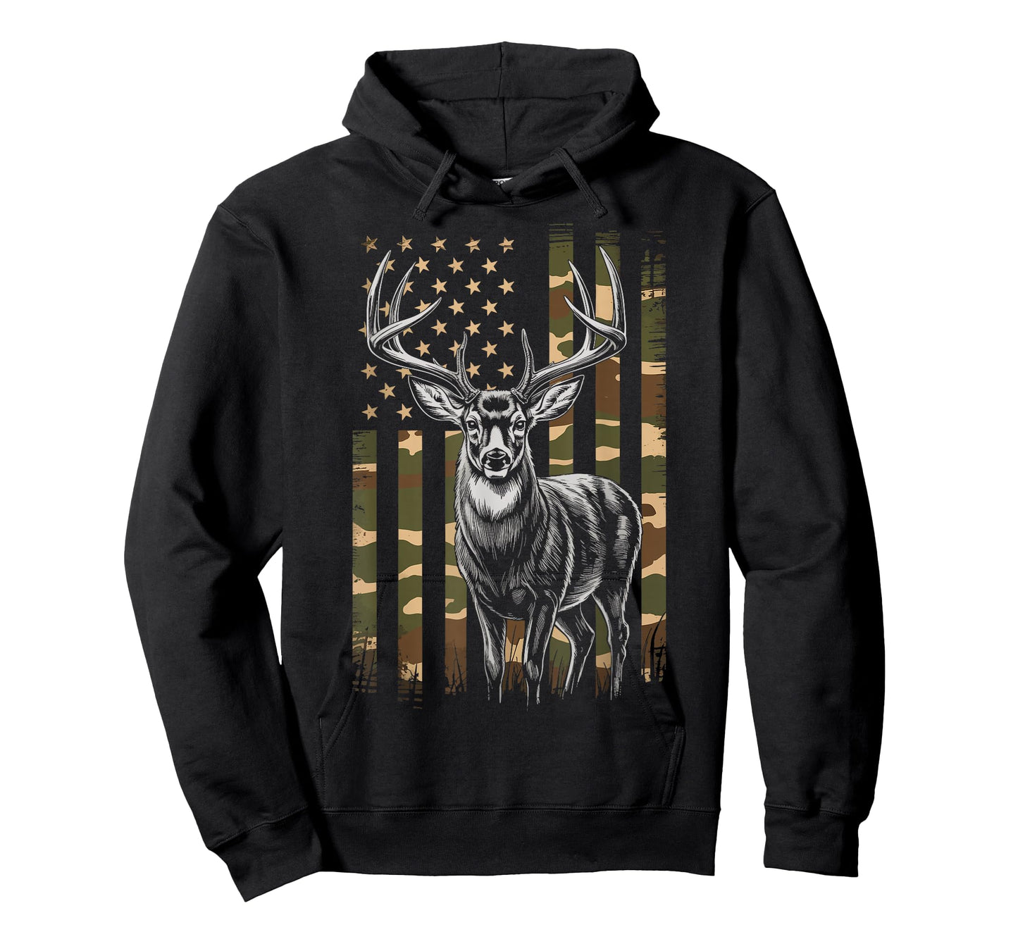 Deer Hunting Hunter US Flag T-Shirt