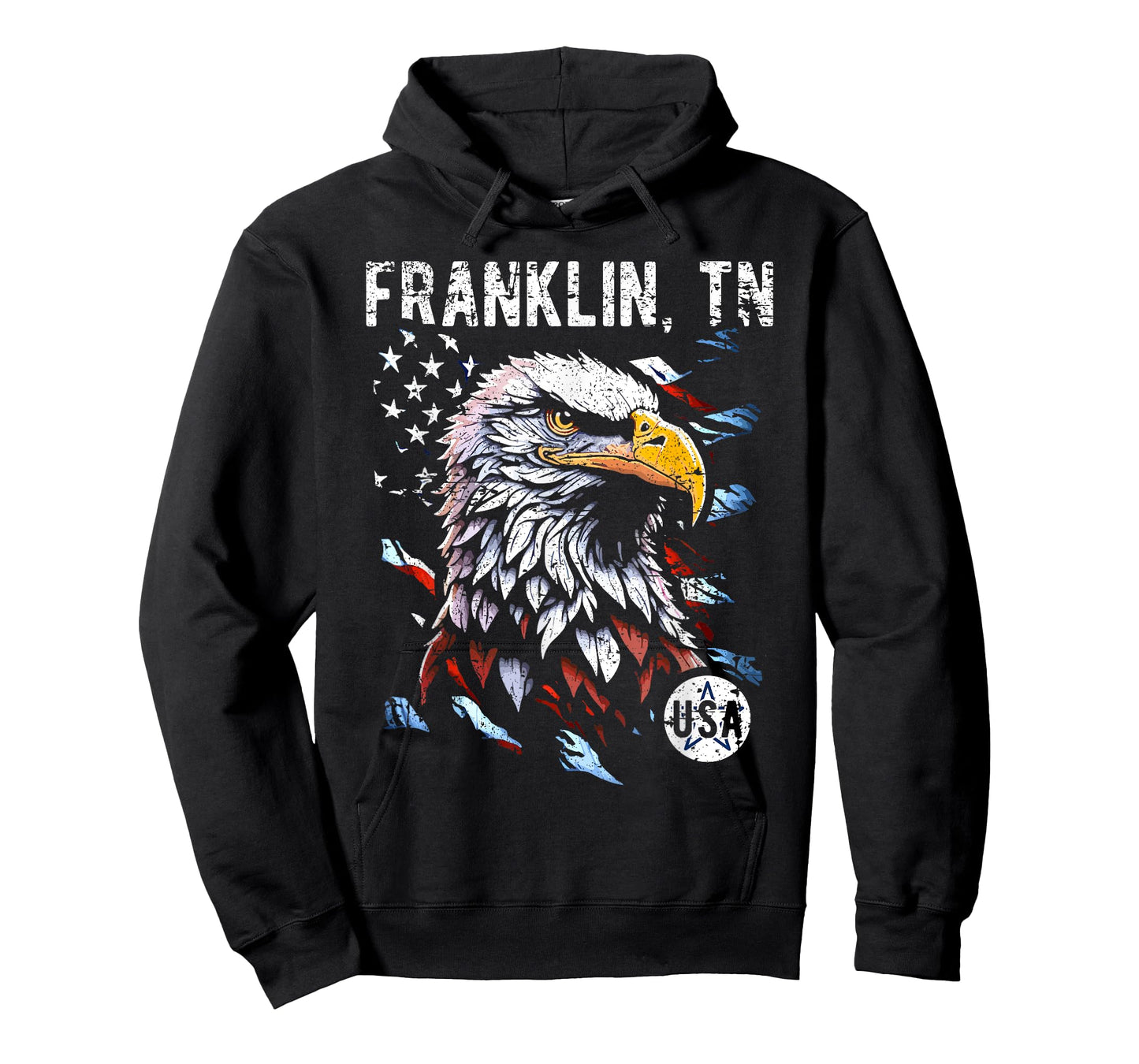 Franklin TN Patriotic Eagle USA Flag Vintage Style Design T-Shirt