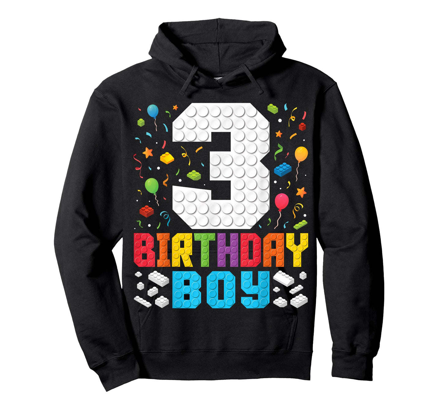 3rd Birthday Boys Master Builder Three Years Blocks Building T-Shirt