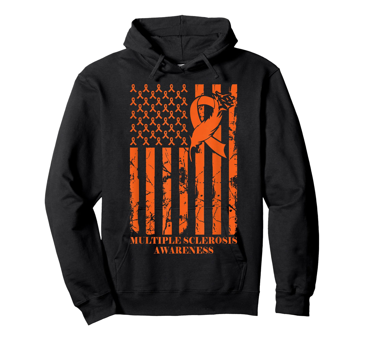 MS Warrior Multiple Sclerosis Awareness Ribbon USA Flag T-Shirt