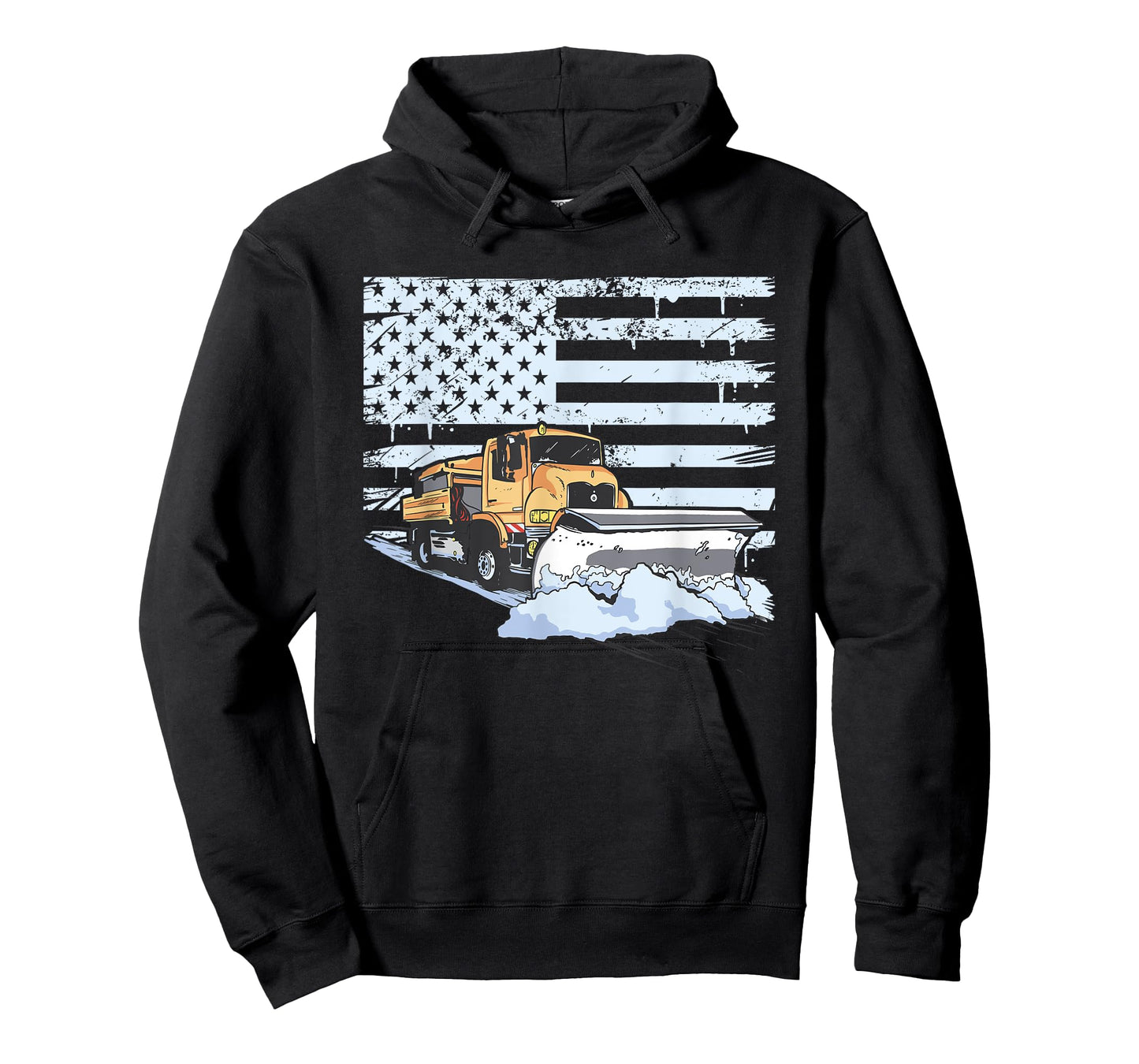 Snow Plow Truck Us Flag Snow Plow Driver T-Shirt