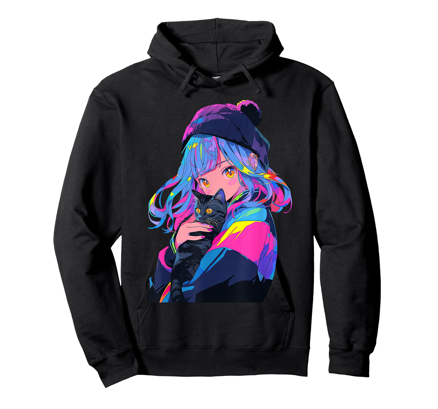 Anime and Cats Manga Girl with a Cat Anime Lover T-Shirt