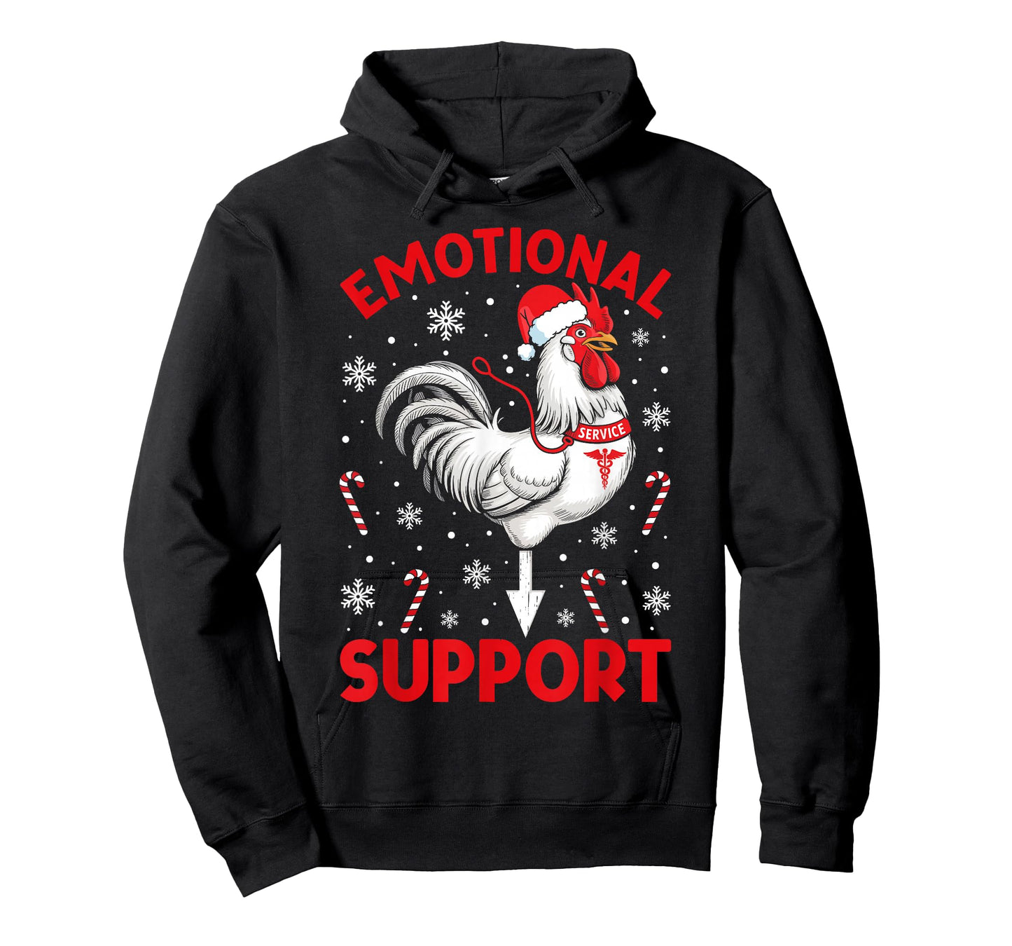 Christmas Funny Emotional Support Cock Dirty Humor Chicken T-Shirt