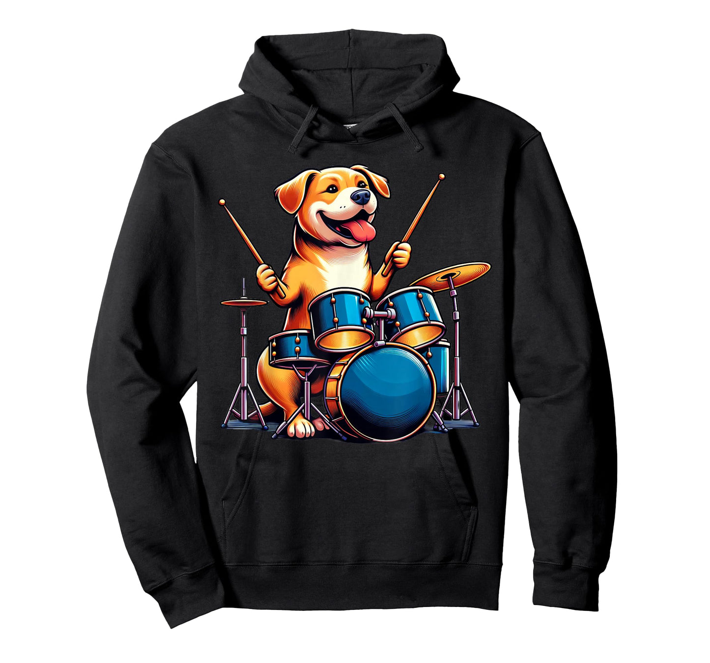Cute Dog Playing Drums Dogs Drummer Music T-Shirt