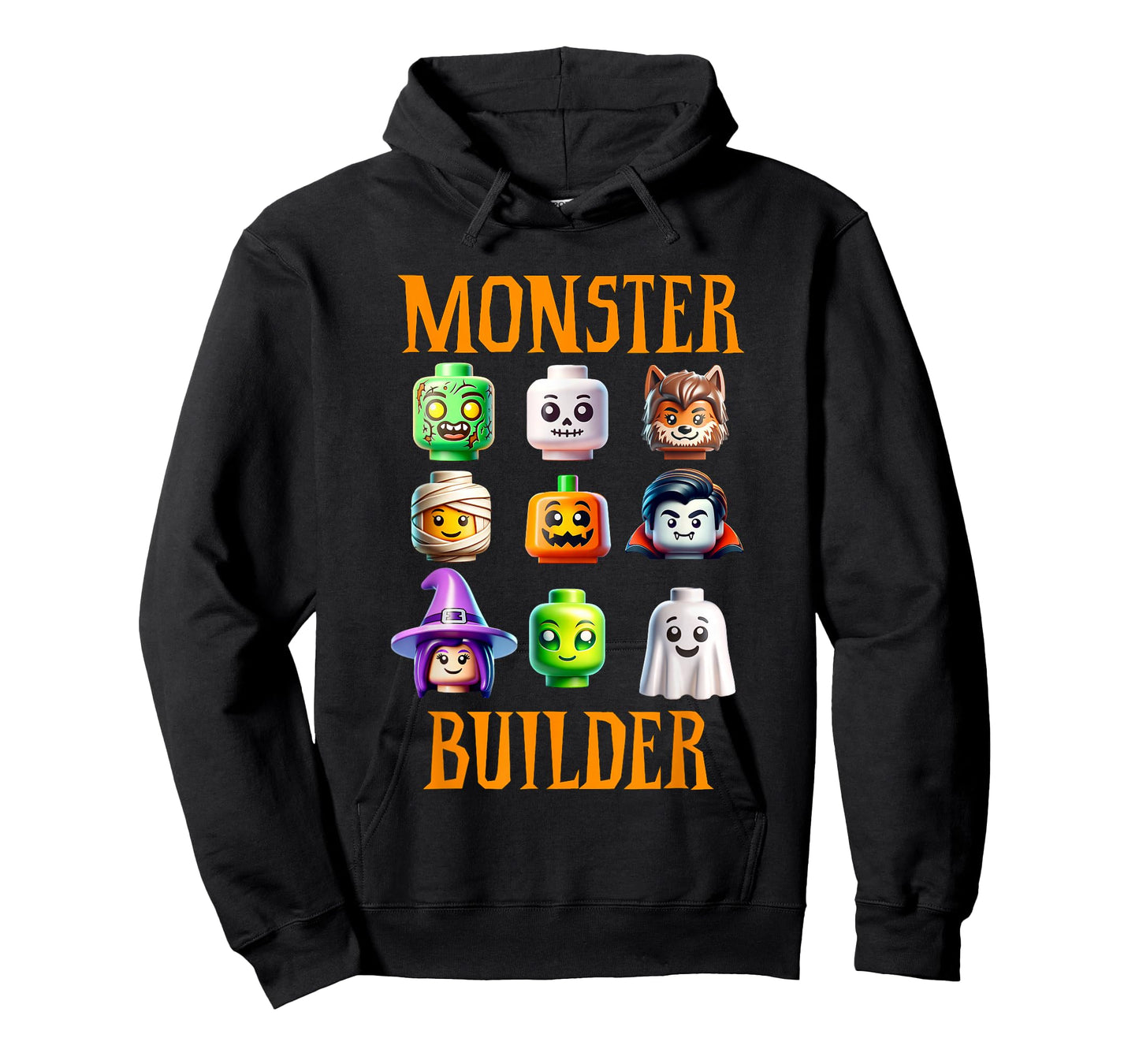 Halloween Buillding Brick Head Monster Builder Boys Kids T-Shirt