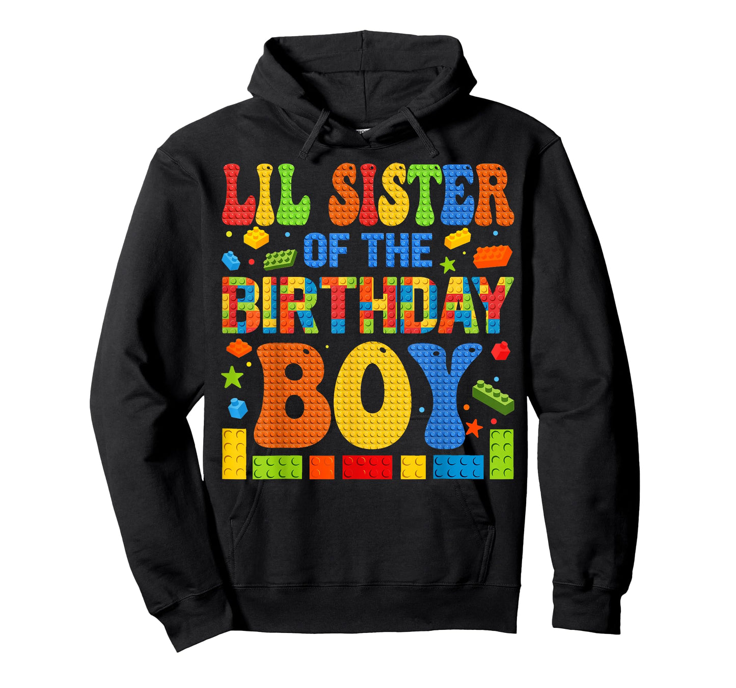 Lil Sister Of The Birthday Boy Building Block Birthday Party T-Shirt