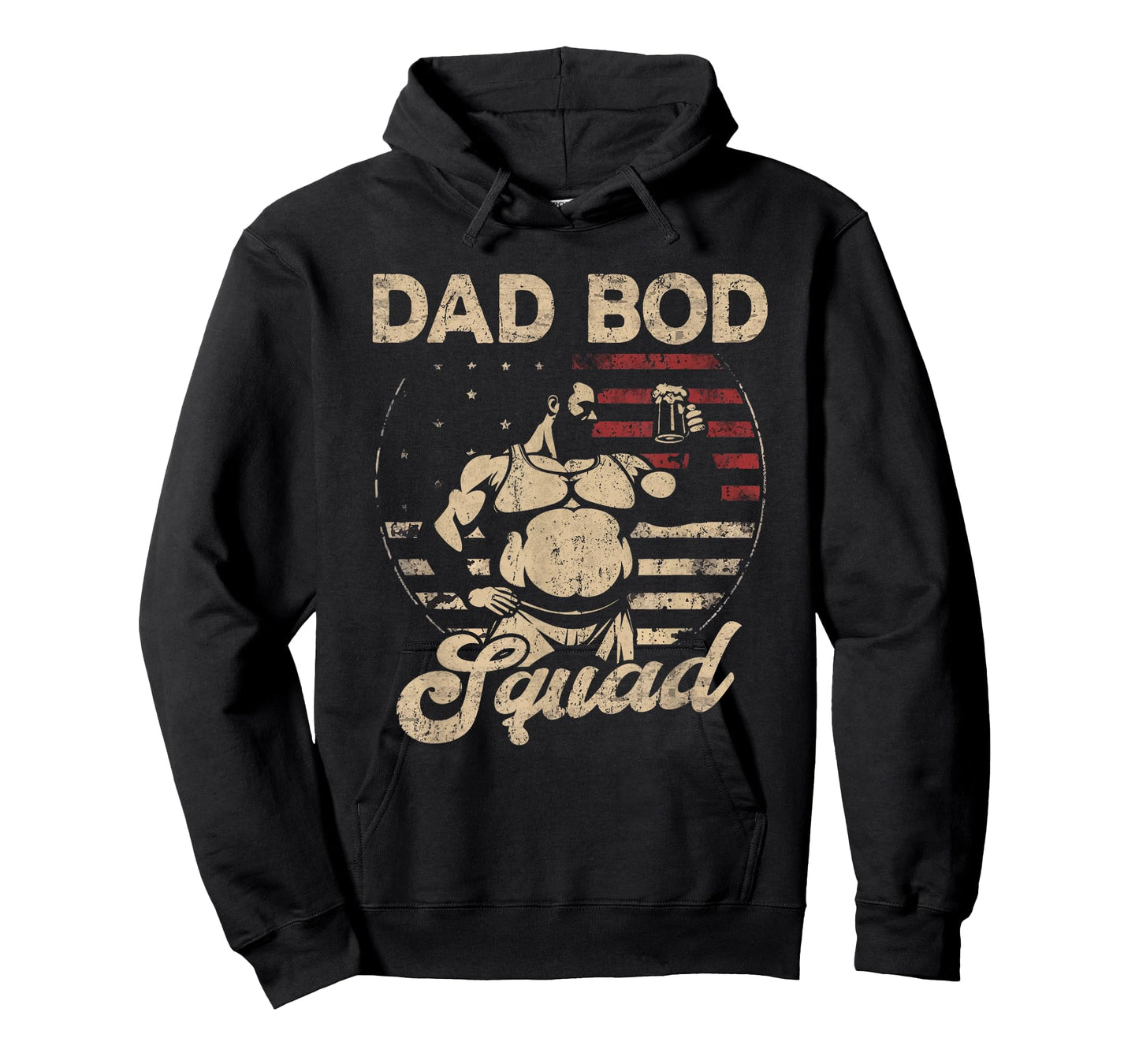 Dad Bod Squad Flag US Beer Belly Posing Father's Day T-Shirt