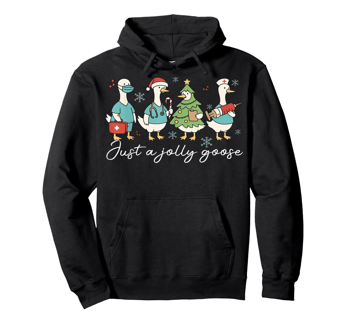 Christmas Just A Jolly Goose Nurse Cute Medical Staff Xmas T-Shirt