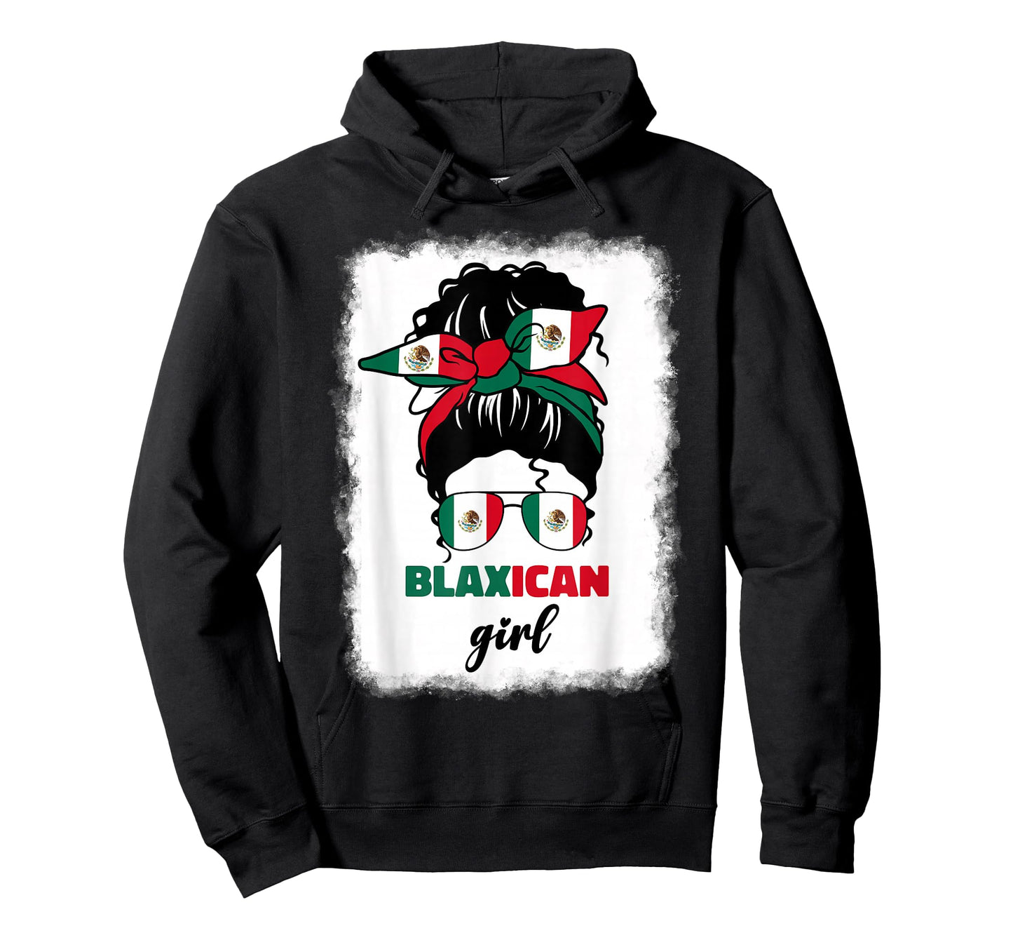 Blaxican Mexican American Black Girl Mexico Flag Chicano Fun T-Shirt
