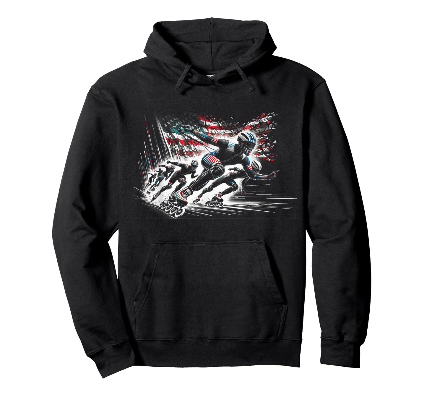 Inline Speed Skating American Flag Roller Blading T-Shirt